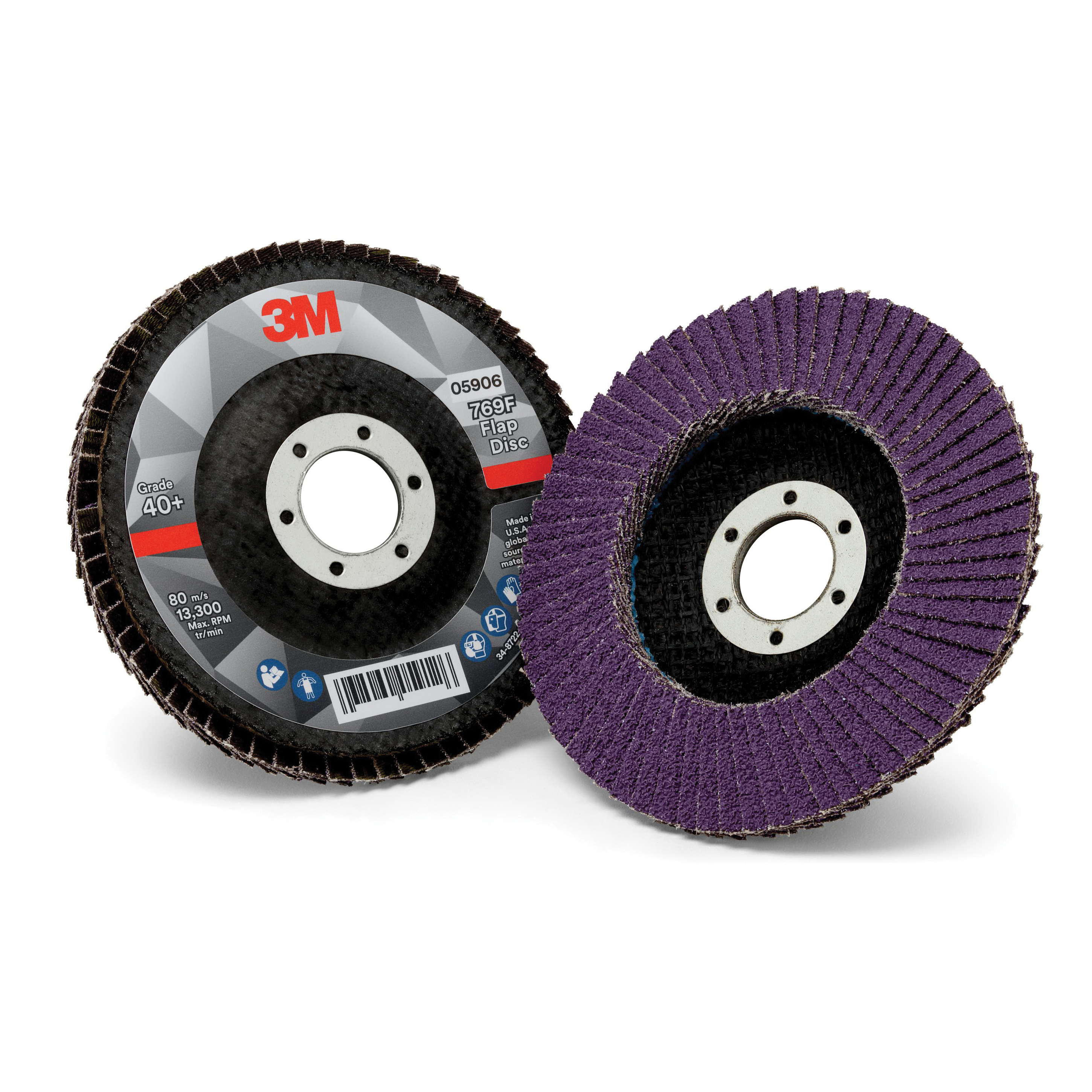 3M 7100178130 769F Type 29 Flap Disc, 4-1/2 in Dia Disc, 7/8 in Center Hole, 40+ Grit, Precision Shaped Ceramic Abrasive, Type 29 Disc - Coated Abrasive Flap Discs