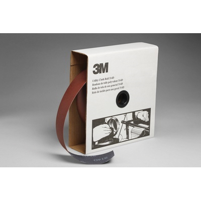 3M 7000118534 Utility Cloth Roll, 50 yd L Roll x 2 in W Roll, 400 Grit, Extra Fine Grade, Aluminum Oxide Abrasive, Cloth Backing - Coated Abrasive Rolls