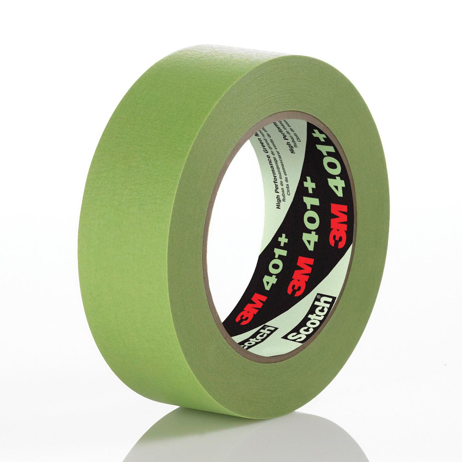 3M 7000124894 High Performance Adhesive Tape, 55 m L x 12 mm W, 6.7 mil THK, Natural/Synthetic Rubber Adhesive, Crepe Paper Backing - Masking Tapes