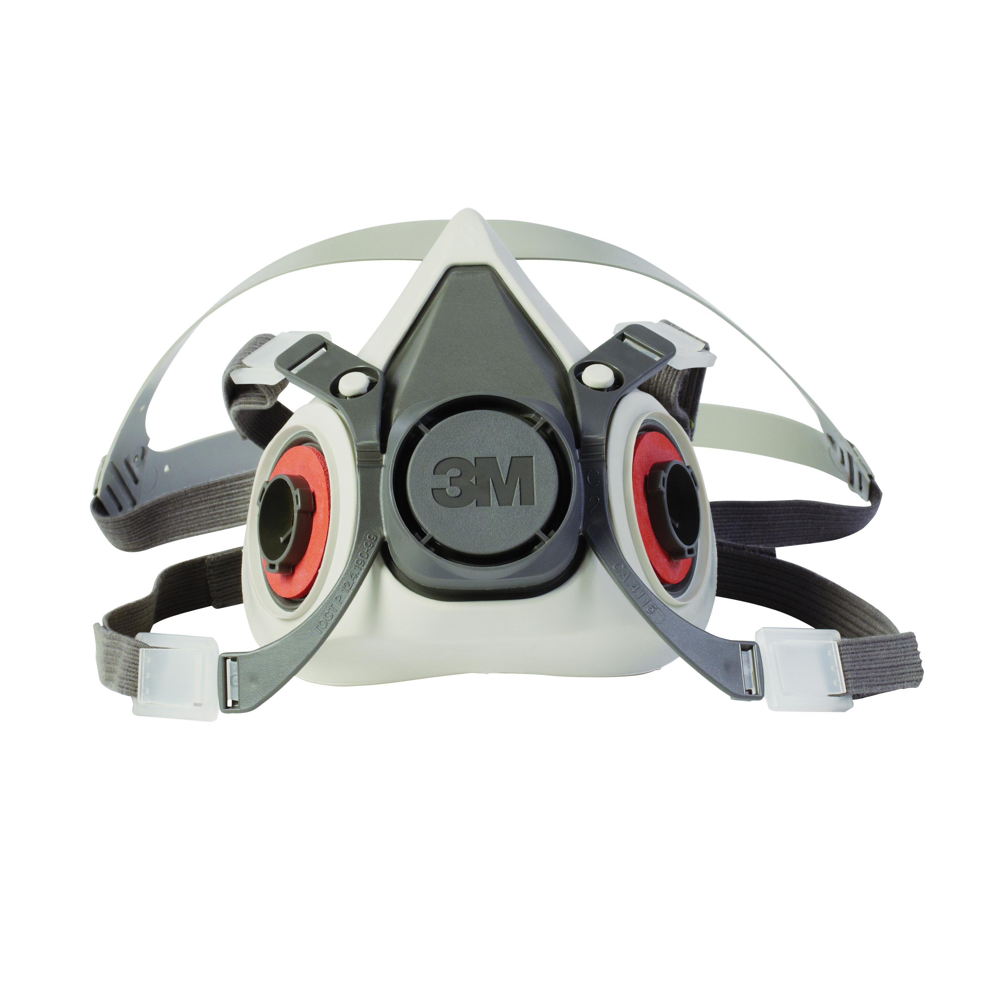 3M 5113107024 6000 Series Dual Cartridge Reusable Half Facepiece Respirator, S, 4-Point Yolk/Cradle Suspension, Bayonet Connection, Resists: Particulates, Gases and Vapors - Half Mask Respirators