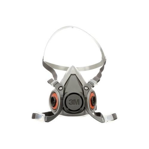 3M 7000001933 6000 Series Reusable Half Face Mask, M, 4-Point Suspension, Bayonet Connection, Resists: Gas/Vapor - Half Mask Respirators