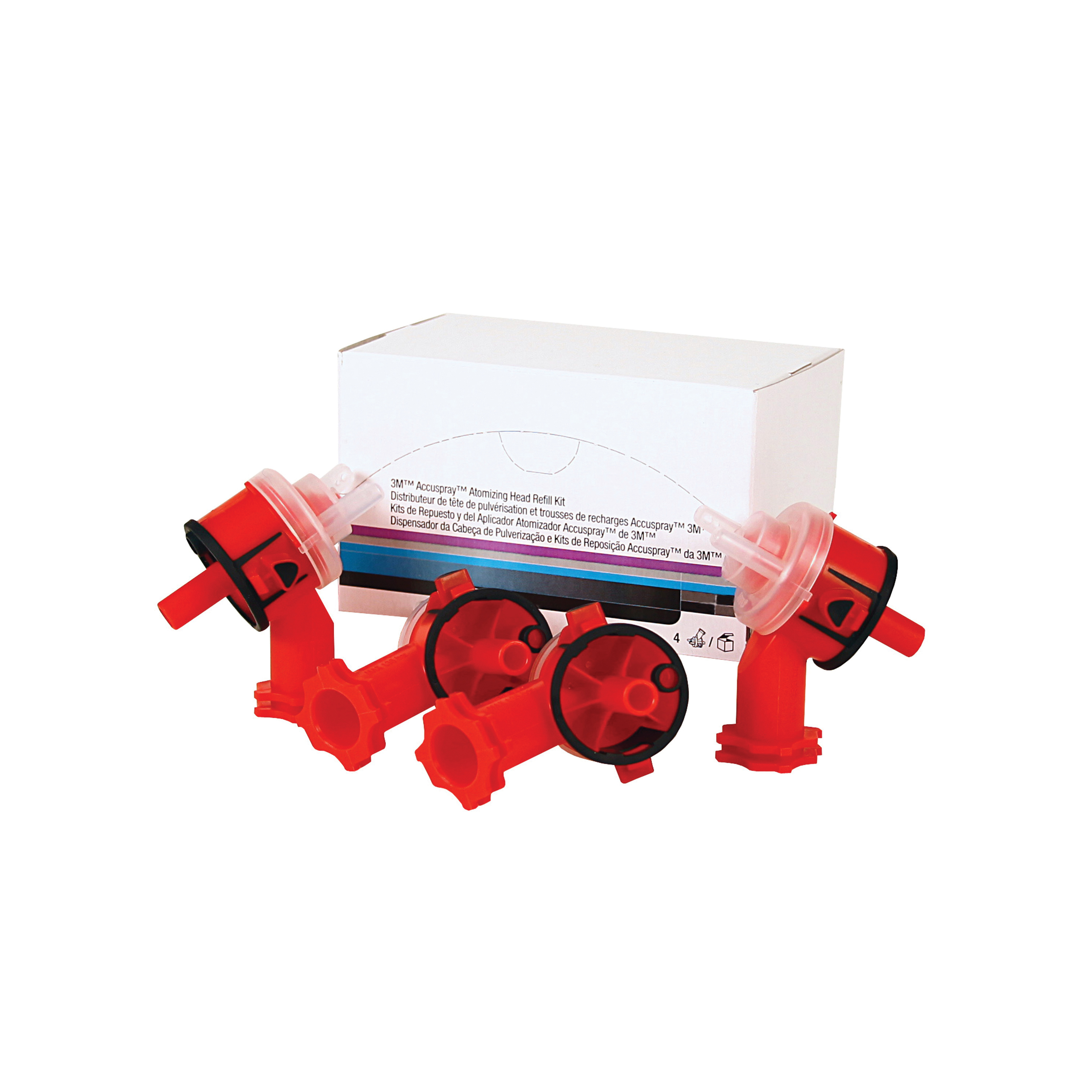 3M 7000045543 Atomizing Head, For Use With 3M Accuspray HG18, HG14 and HGP Series Replaceable Nozzle Spray Guns, 2 mm Size, Red - Spray Gun Accessories