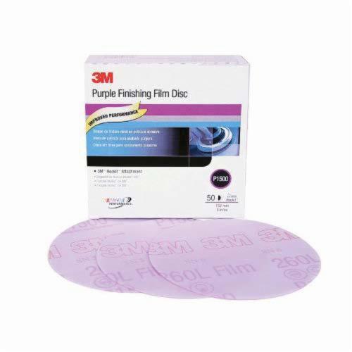 Hookit 7100122795 Abrasive Disc, 6 in Dia Disc, P1500 Grit, Ultra Fine Grade, Aluminum Oxide Abrasive, Film Backing - Coated Abrasive Hook & Loop Discs