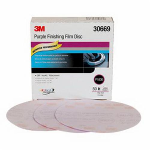 Hookit 7100122791 Abrasive Disc, 6 in Dia Disc, P1000 Grit, Super Fine Grade, Aluminum Oxide Abrasive, Film Backing - Coated Abrasive Hook & Loop Discs