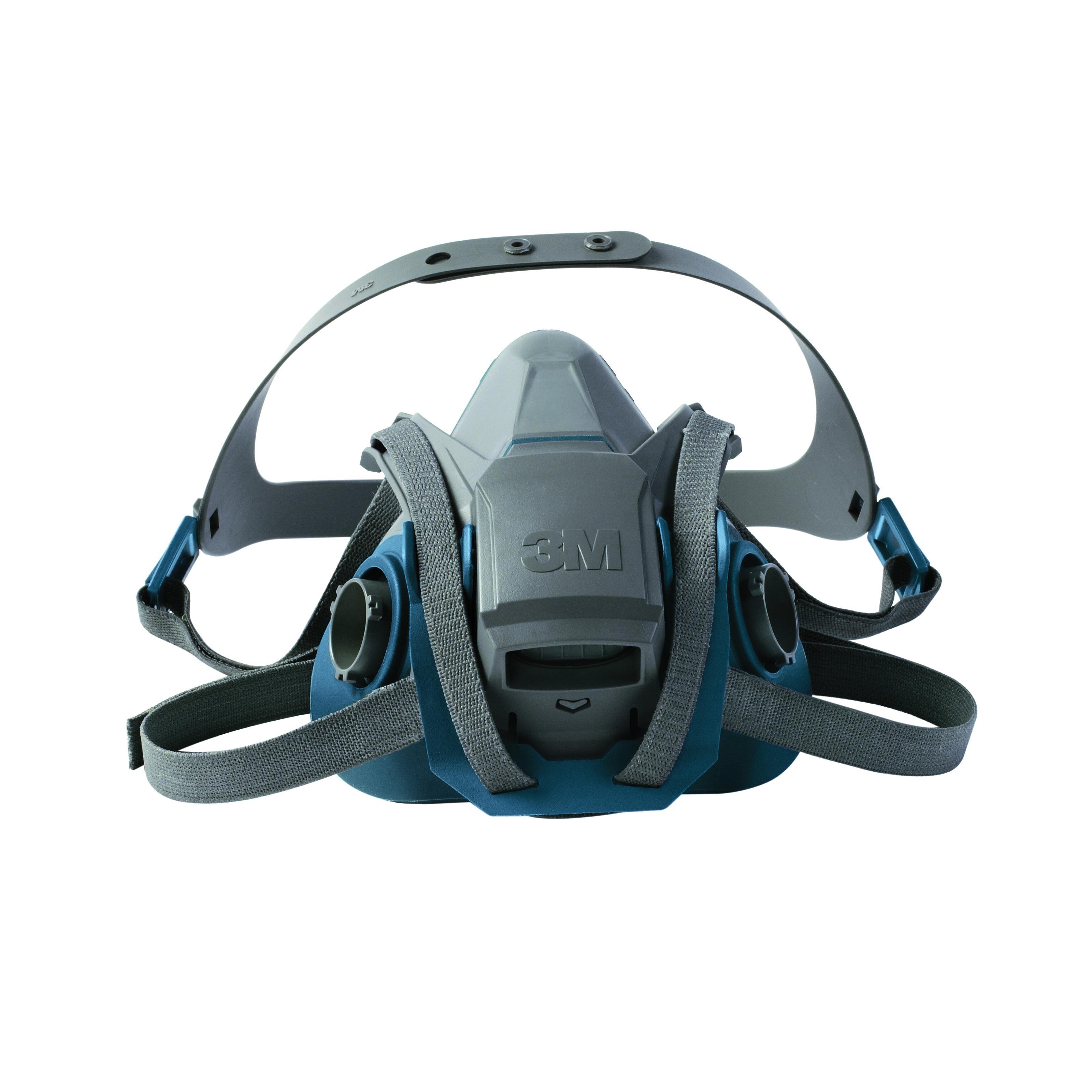 3M 051131-49492 6500QL Series Reusable Half Facepiece Respirator, L, 4-Point Quick Latch Suspension, Bayonet Connection, Resists: Gases and Vapors - Half Mask Respirators