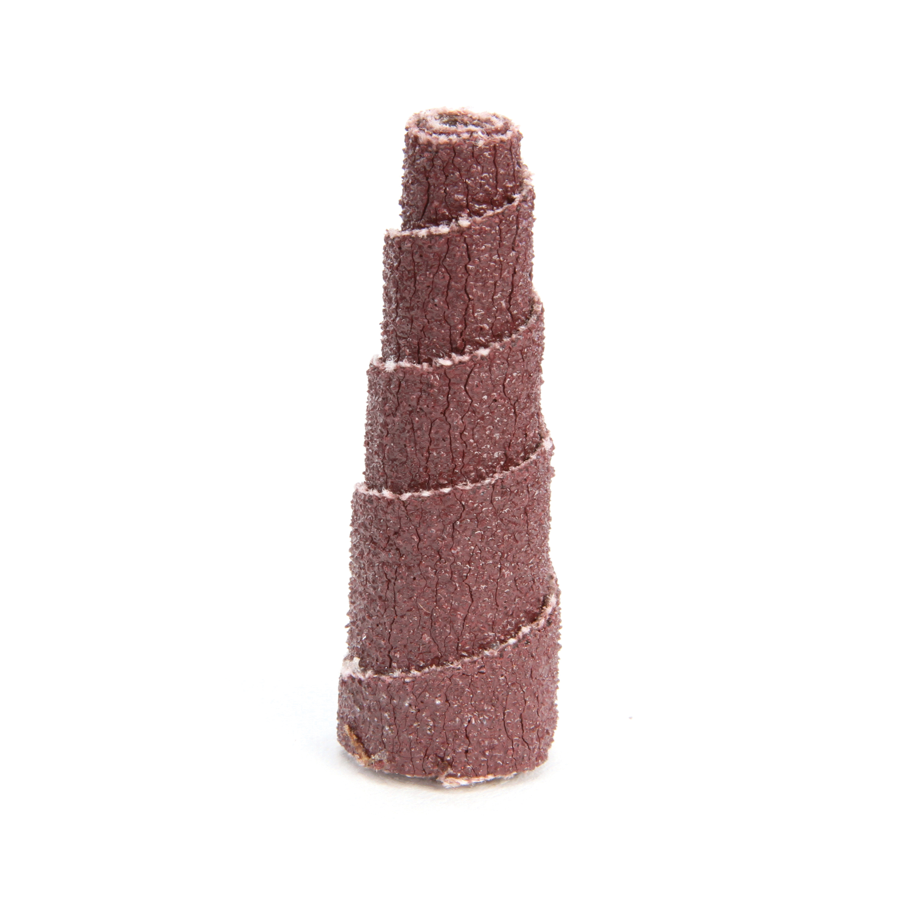 3M 7100086096 Full Tapered Cartridge Roll, 1/2 in Dia x 1-1/2 in OAL, 1/8 in Dia Pilot Hole, 80 Grit, Aluminum Oxide Abrasive - Cartridge Rolls