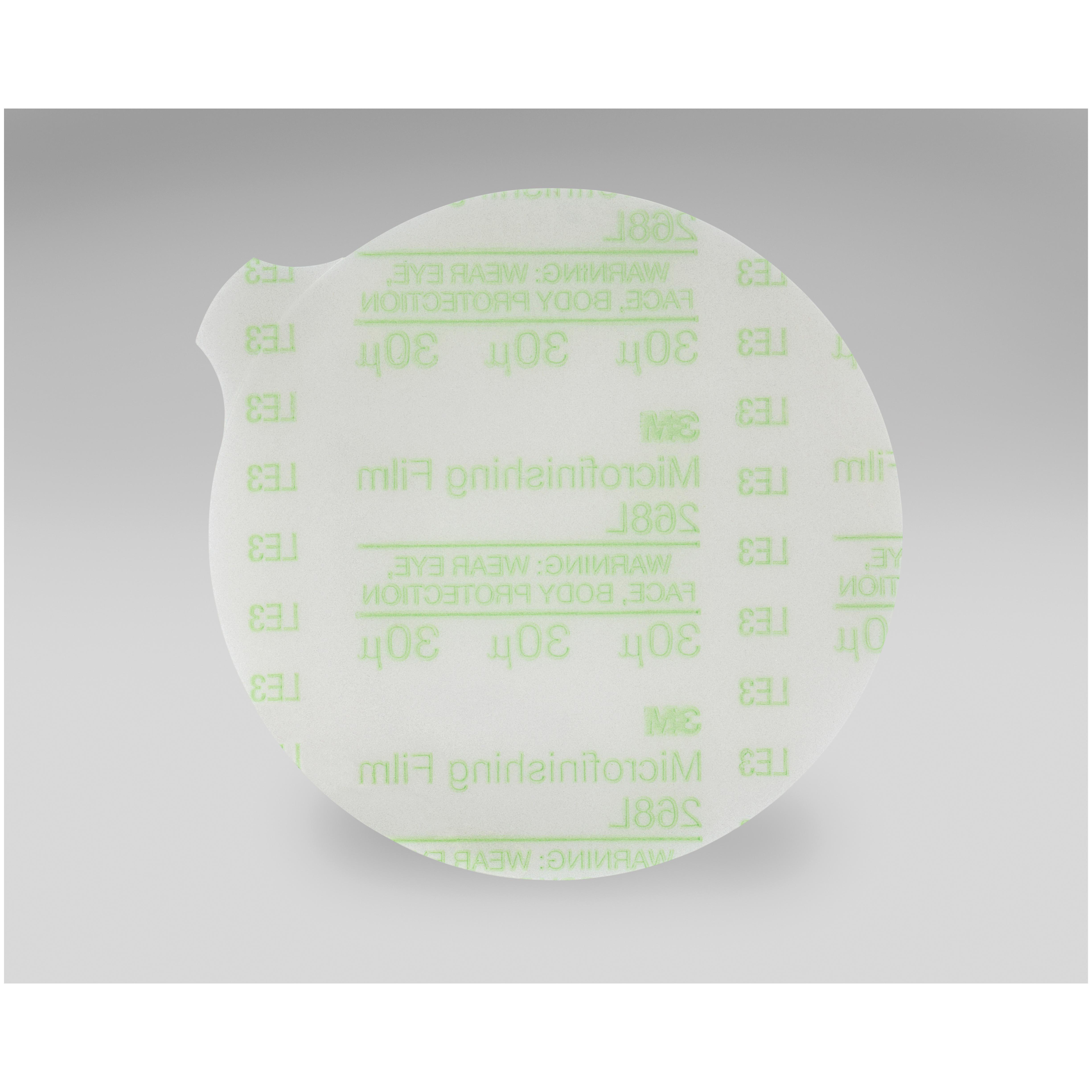 3M 7010360212 Film Disc, 6 in Dia Disc, 60 micron Grit, Very Fine Grade, Aluminum Oxide Abrasive, Polyester Film Backing - Coated Abrasive Adhesive-Backed/PSA Discs