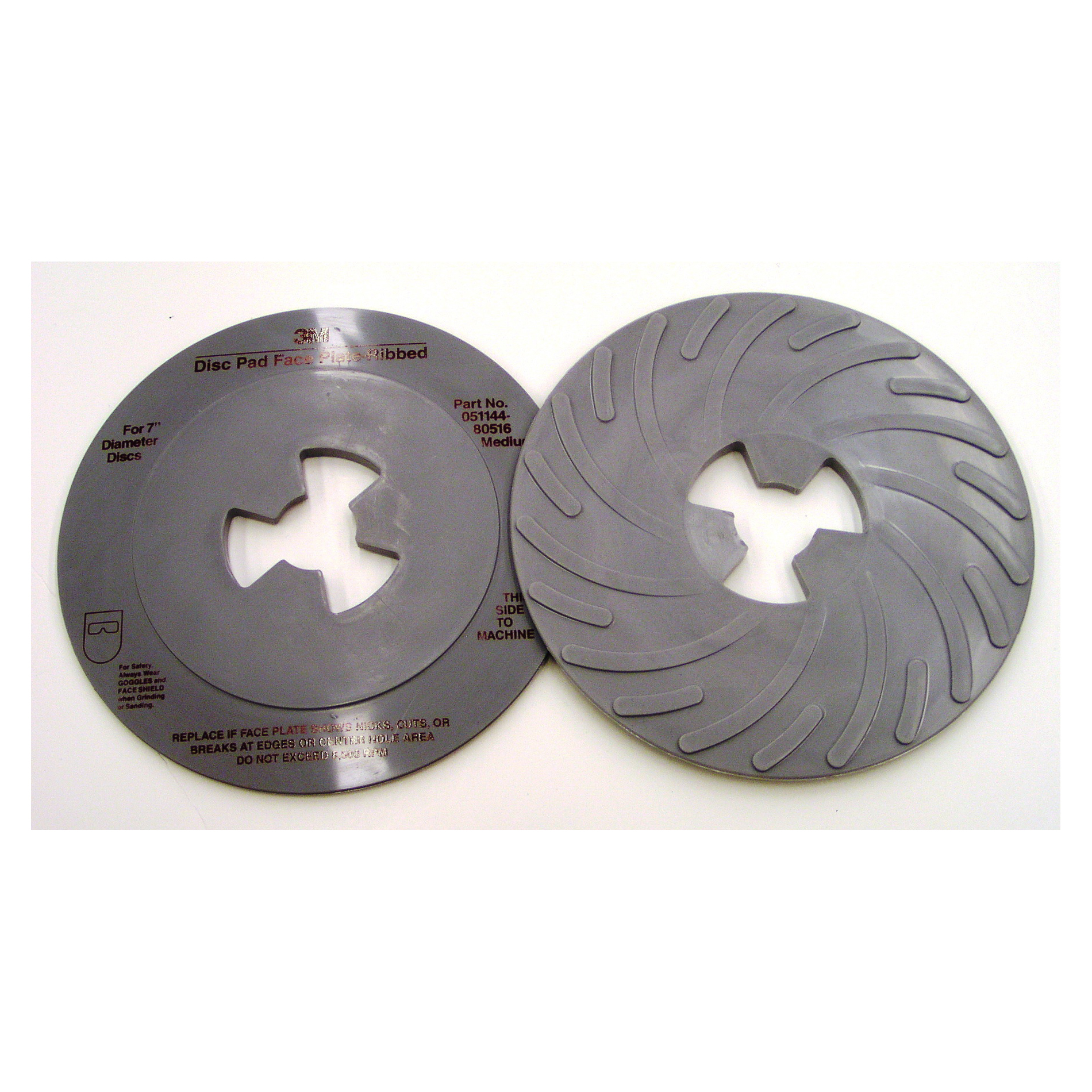 3M 7000120515 Medium Density Ribbed Disc Pad Face Plate, 7 in W/Dia, For Use With 3MDisc Pad Hub, Right Angle Grinder and Rotary Sander - Abrasive Parts