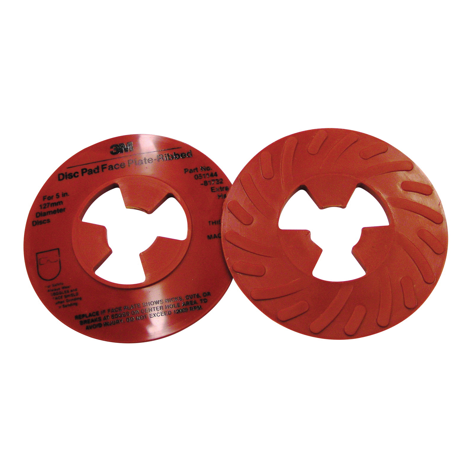 3M 7000120517 Extra Hard Density Ribbed Disc Pad Face Plate, 5 in W/Dia, For Use With 3MDisc Pad Hub, Right Angle Grinder and Rotary Sander - Abrasive Parts