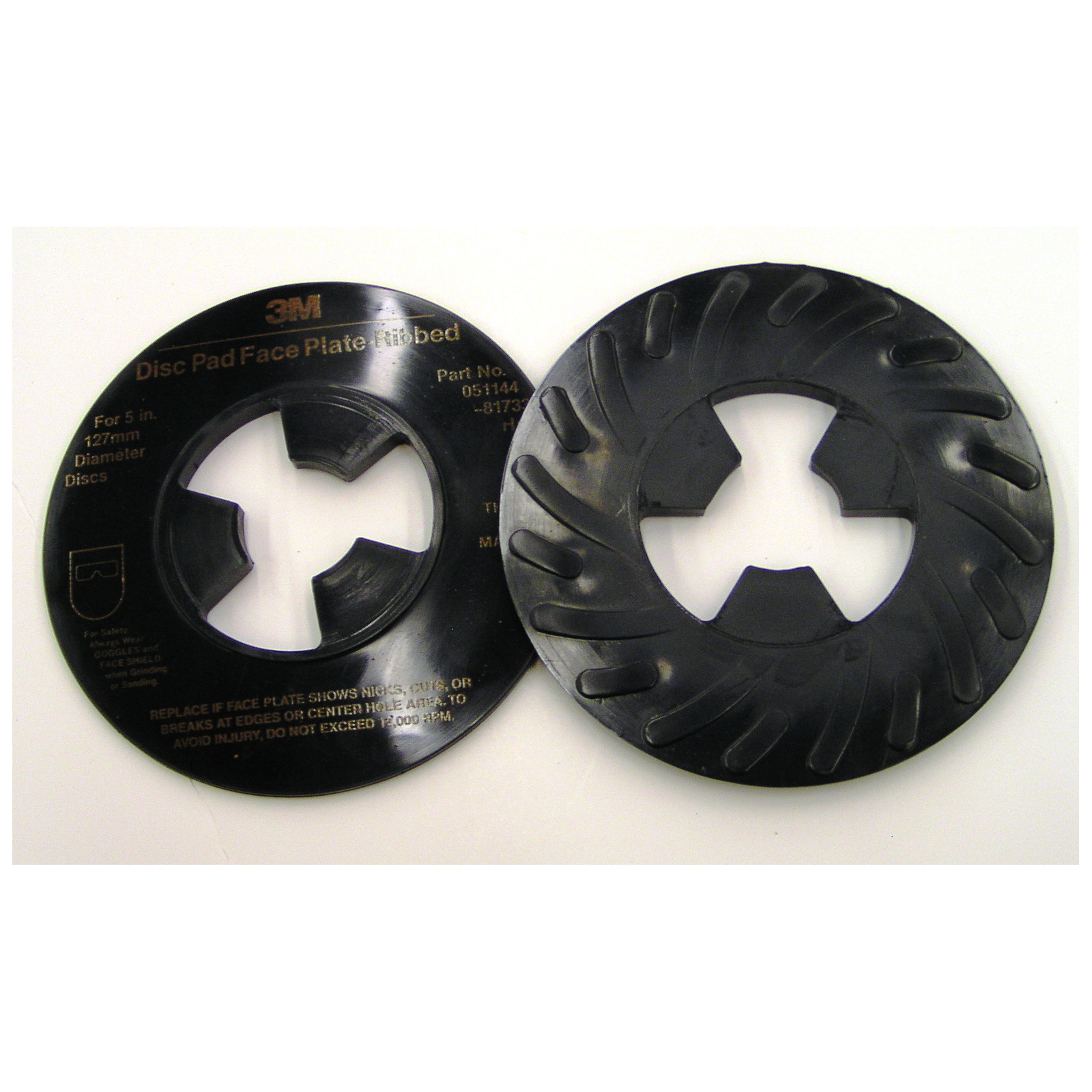 3M 7000120518 Hard Density Ribbed Disc Pad Face Plate, 5 in W/Dia, For Use With 3MDisc Pad Hub, Right Angle Grinder and Rotary Sander - Abrasive Parts