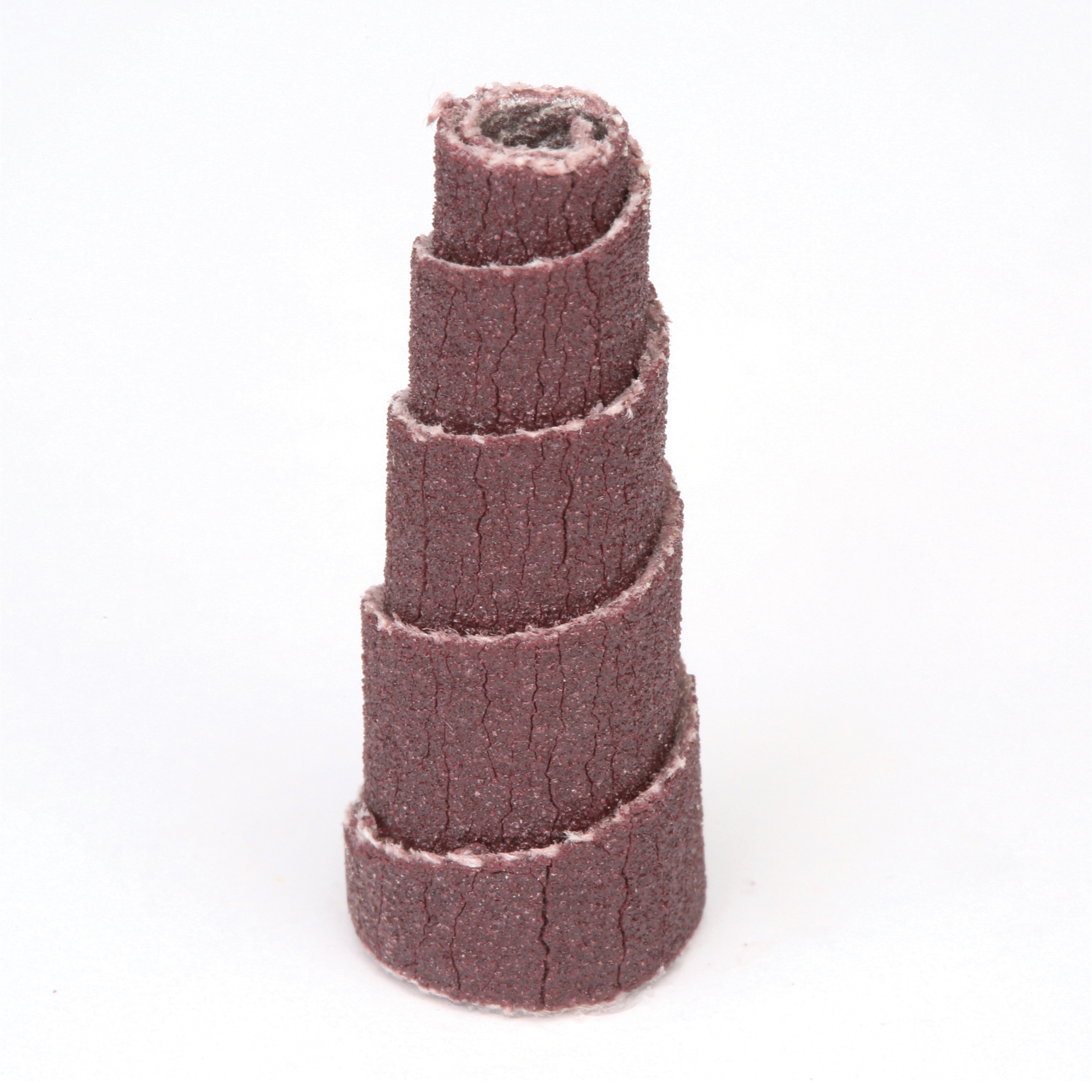 3M 7010327576 Full Tapered Cartridge Roll, 3/8 in Dia x 1 in OAL, 1/8 in Dia Pilot Hole, P180 Grit, Aluminum Oxide Abrasive - Cartridge Rolls