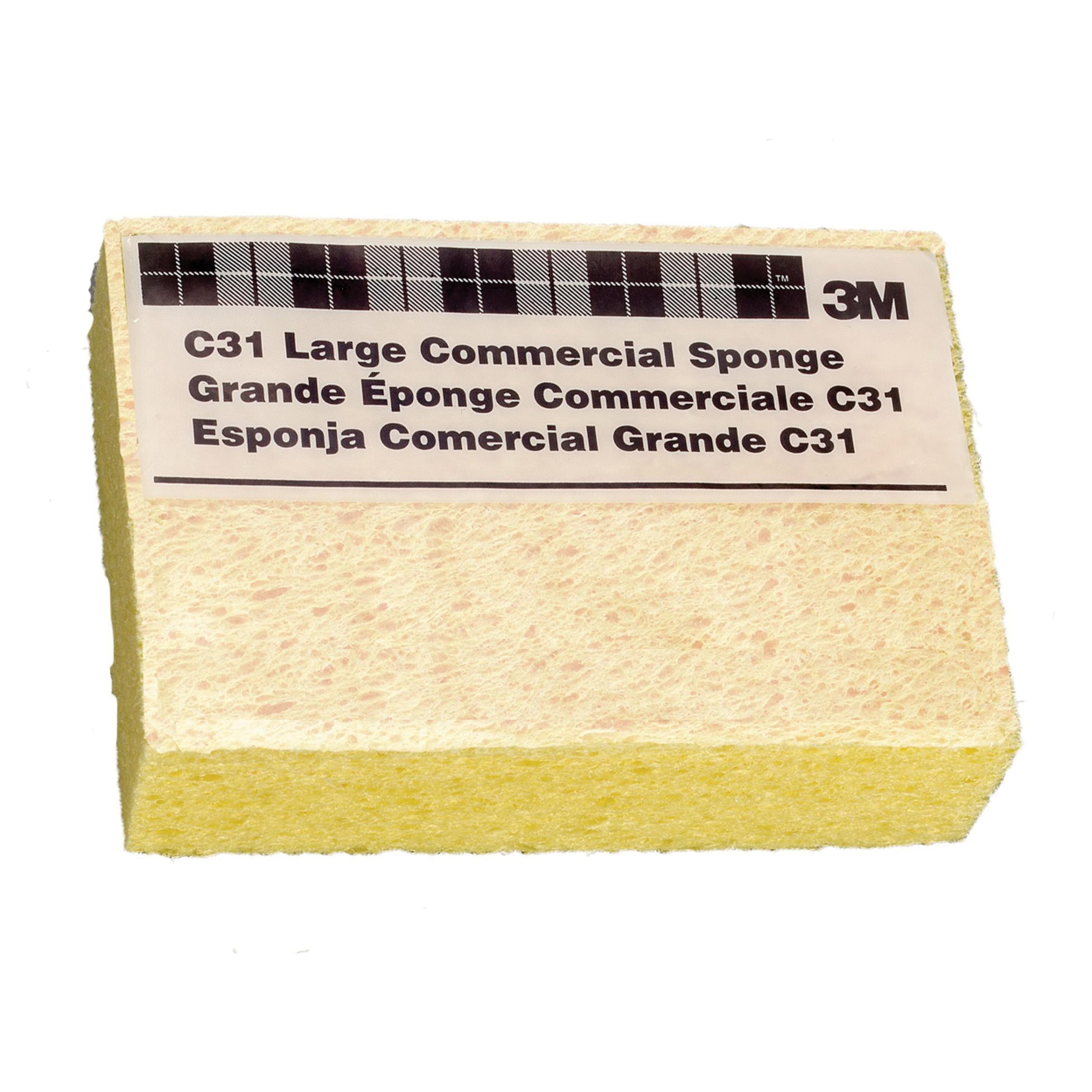 3M 7000042920 Commercial Size Sponge, Yellow, 6 in L x 4-1/4 in W x 1-5/8 in THK, Cellulose - Sponges & Scouring Pads