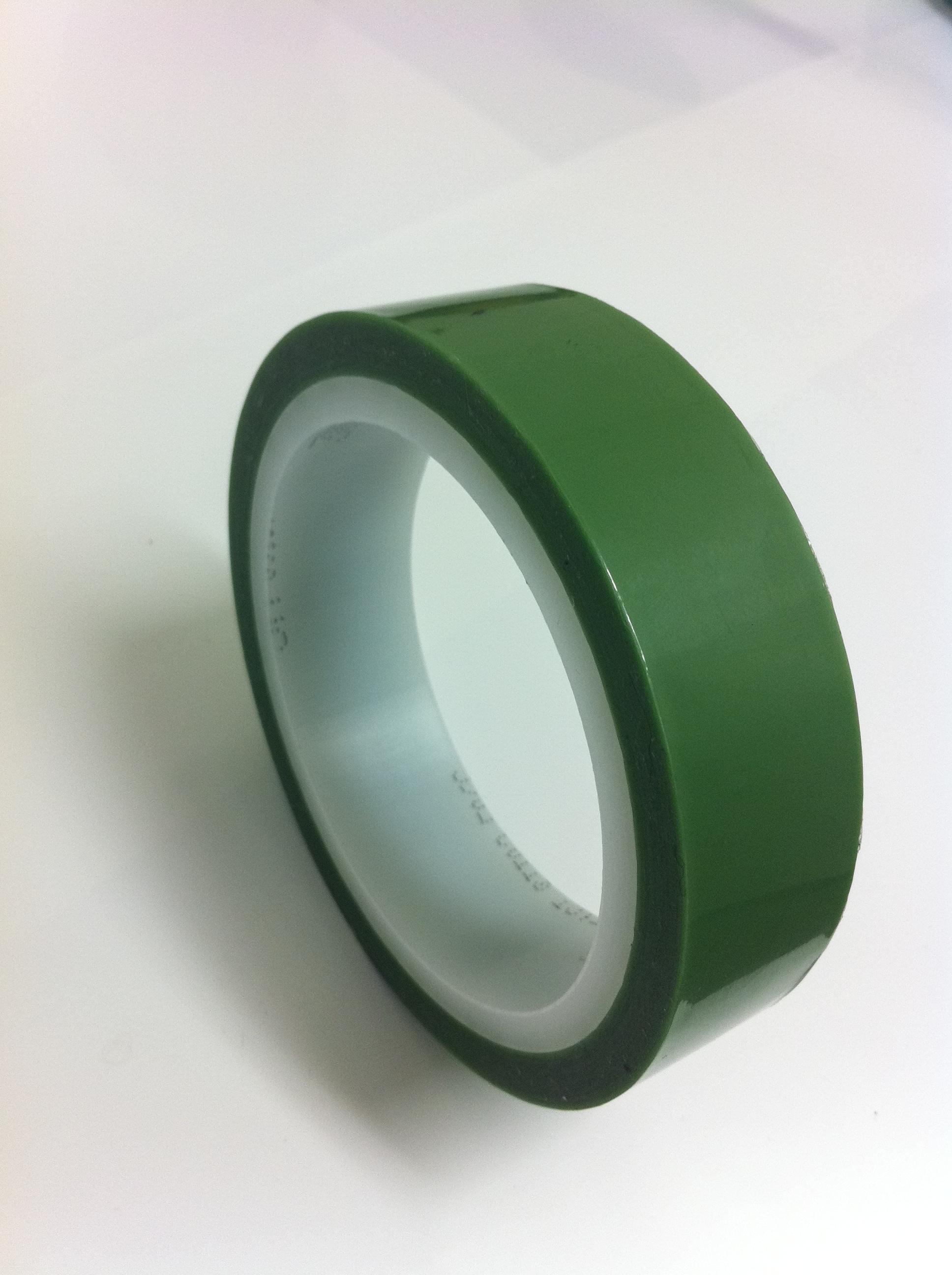 3M 7000048396 851 Film Tape, 72 yd L 0.5 in W, 4 mil THK, Silicone/Rubber Adhesive, Polyester Backing, Green - Film Tapes