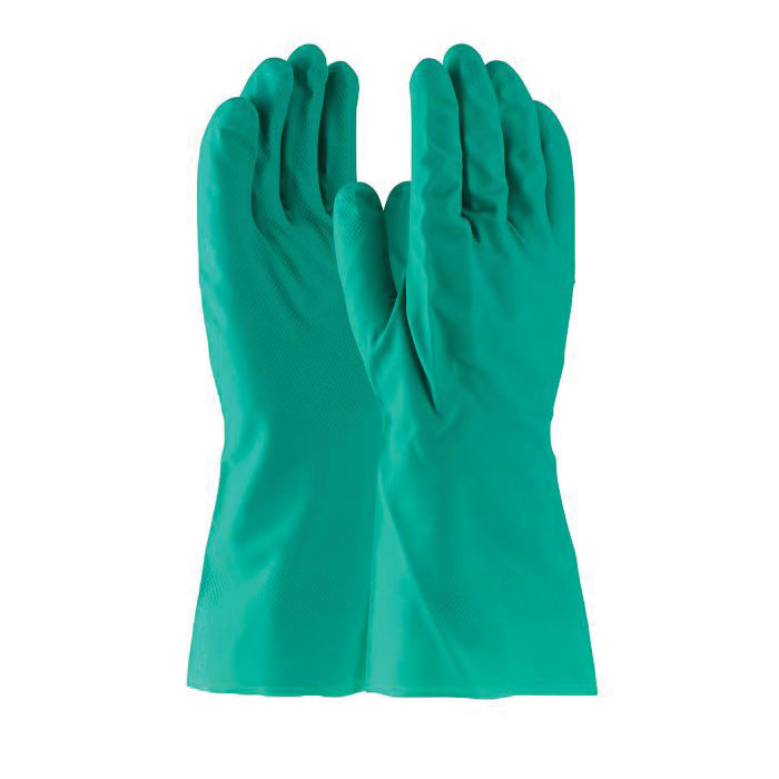 Assurance 50-N110G/XXL Lightweight Chemical-Resistant Gloves, 2XL, Ambidextrous Hand, Nitrile, Green, Unlined Lining, 13 in L, Resists: Abrasion, Chemical and Puncture, Unsupported Support, Straight Cuff, 11 mil THK - Chemical Resistant Gloves