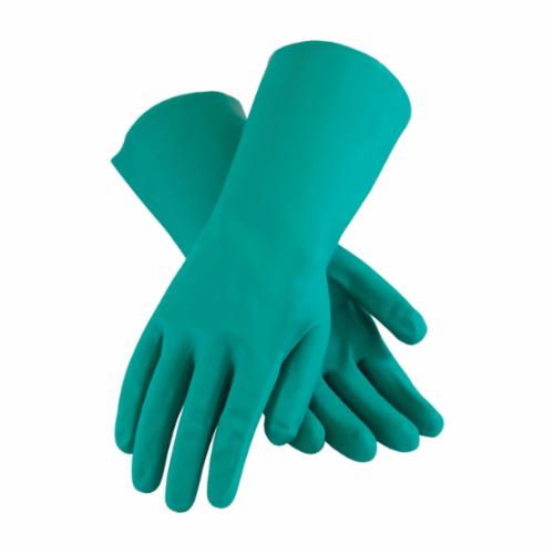 Assurance 50-N140G/S Medium Weight Chemical-Resistant Gloves, S, Ambidextrous Hand, Nitrile, Green, Unlined Lining, 13 in L, Resists: Abrasion, Cut, Chemical, Puncture and Tear, Unsupported Support, Straight Cuff, 15 mil THK - Chemical Resistant Gloves