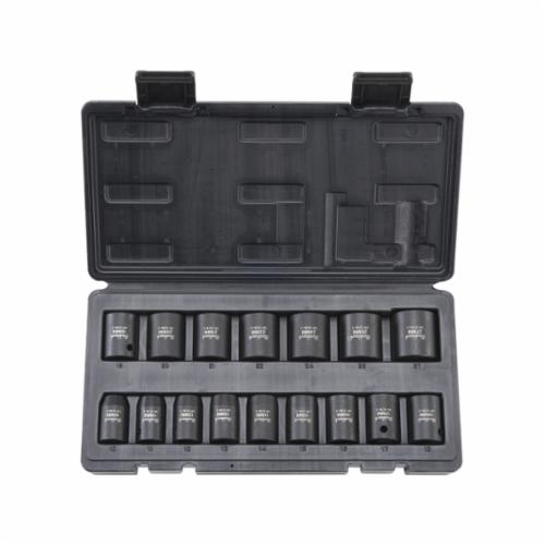 Blackhawk by Proto UW-616MS Impact Socket Set, ASME B107.110:2012, 6 Points, 1/2 in Drive, 16 Pieces, Included Socket Size: 10 to 27 mm, Blow Molded Case Container - Socket Sets