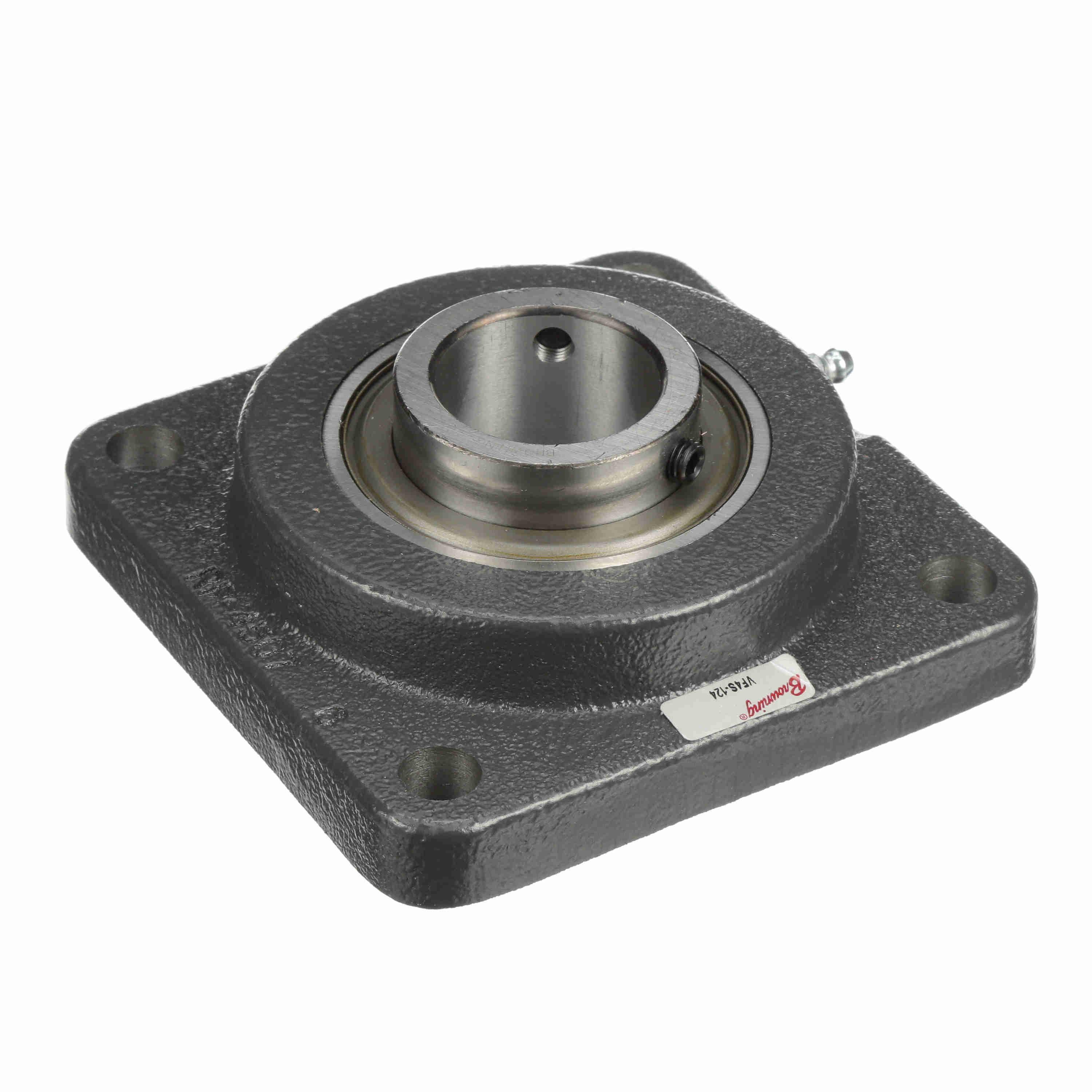 Browning 767342 VF4S 100 Intermediate Duty Non-Expansion Round/Straight Bore Flange Mount Ball Bearing Unit, 1-1/2 in Dia Bore, 4 in L Bolt Center-to-Center, 4-Bolt Flange Mount, 5-1/8 in OAL/Dia - Flange Mount Ball Bearing Units