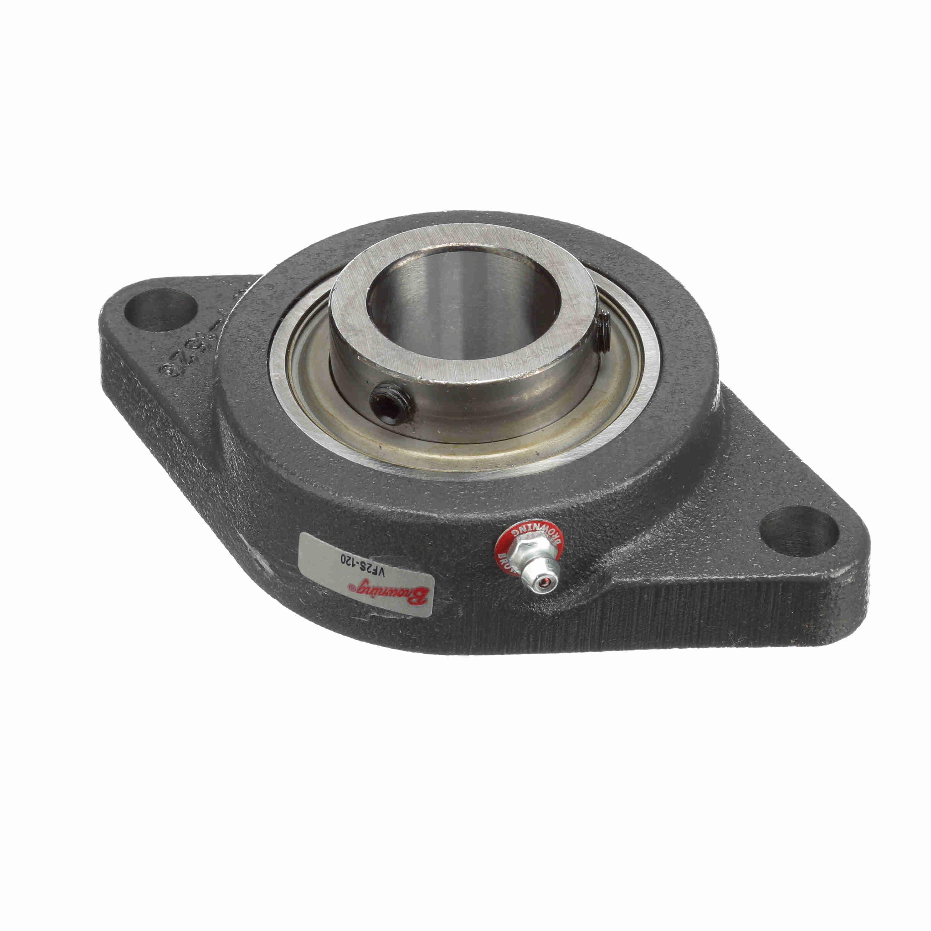Browning 767564 VF2S 100 Intermediate Duty Non-Expansion Flange Mount Ball Bearing Unit, 1-1/4 in Dia Bore, 5-1/8 in L Bolt Center-to-Center, 2-Bolt Flange Mount, 3-5/8 in OAL/Dia - Flange Mount Ball Bearing Units