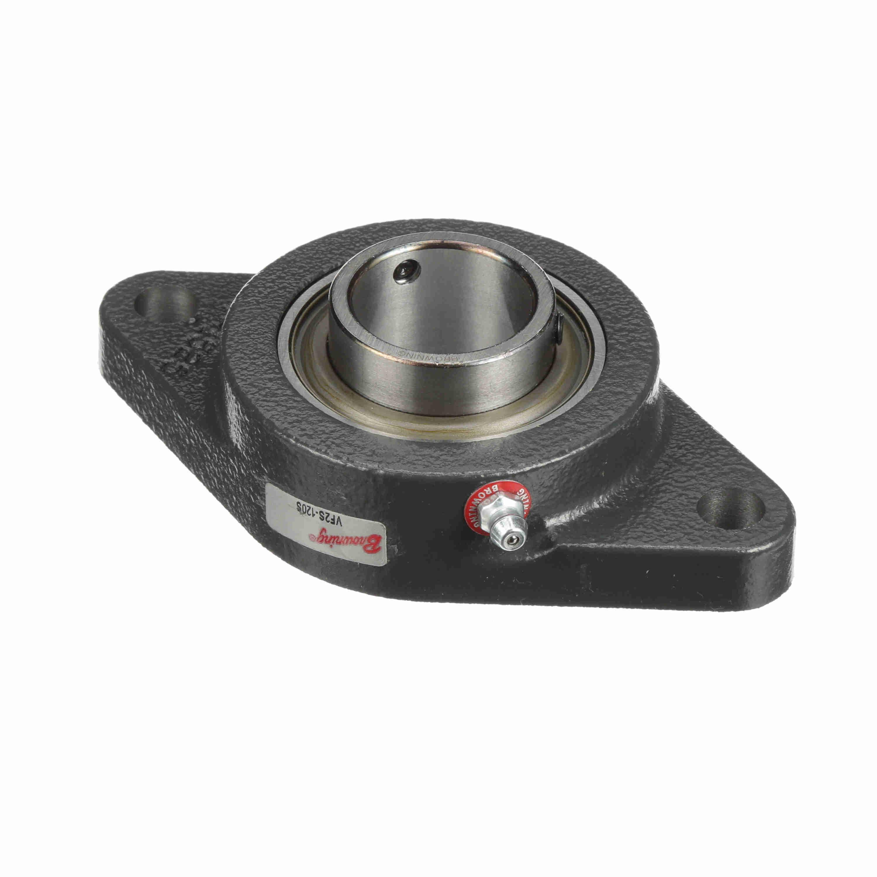 Browning 767591 VF2S 100 Intermediate Duty Non-Expansion Flange Mount Ball Bearing Unit, 1-1/4 in Dia Bore, 4-19/32 in L Bolt Center-to-Center, 2-Bolt Flange Mount, 3-1/8 in OAL/Dia - Flange Mount Ball Bearing Units
