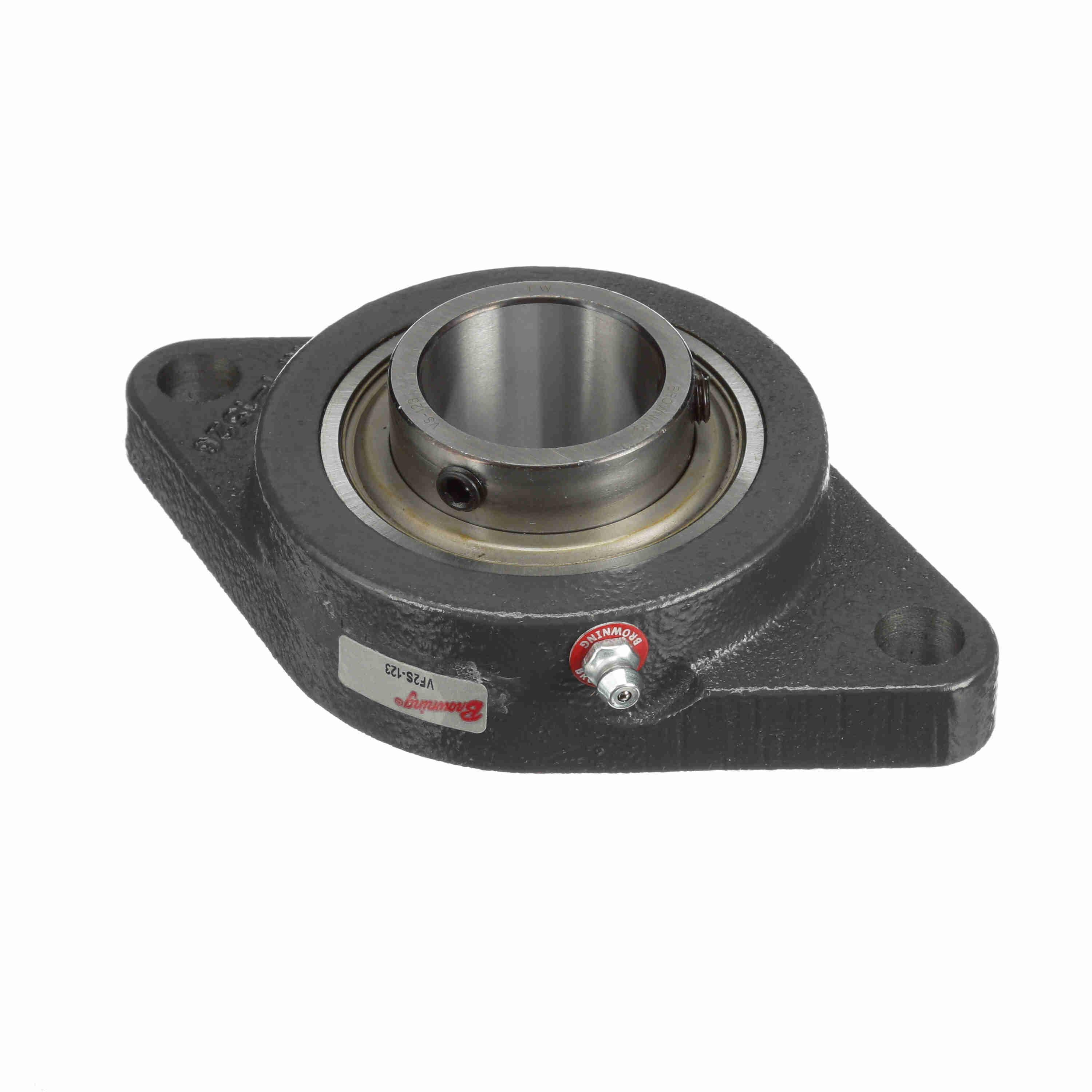 Browning 767754 VF2S 100 Intermediate Duty Non-Expansion Flange Mount Ball Bearing Unit, 1-7/16 in Dia Bore, 5-1/8 in L Bolt Center-to-Center, 2-Bolt Flange Mount, 3-5/8 in OAL/Dia - Flange Mount Ball Bearing Units