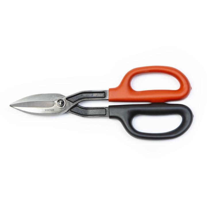 CrescentWDF10S Tinner Snips, 24 ga Cutting, 2 in Length of Cut, Straight Snip, Steel Blade, Cushion Grip Handle, Ergonomic Grip - Snips