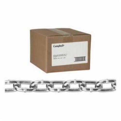 Campbell T0311024 Welded Machine Chain, Straight Link, #1/0 Trade, 100 ft L, 465 lb Load - Chains
