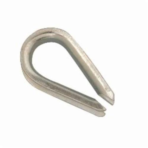 Campbell T7670629 Wire Rope Thimble, 1/4 in Dia Wire Rope, Malleable Iron, Electro-Galvanized - Sleeve & Thimble Kits
