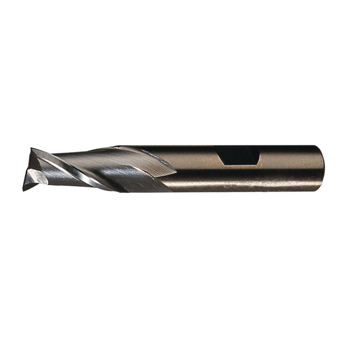 Cleveland C42616 HGC-2 Center Cutting General Purpose Single End Square End End Mill, 1/2 in Dia Cutter, 1 in Length of Cut, 2 Flutes, 1/2 in Dia Shank, 3-1/4 in OAL, Bright - Square End Mills