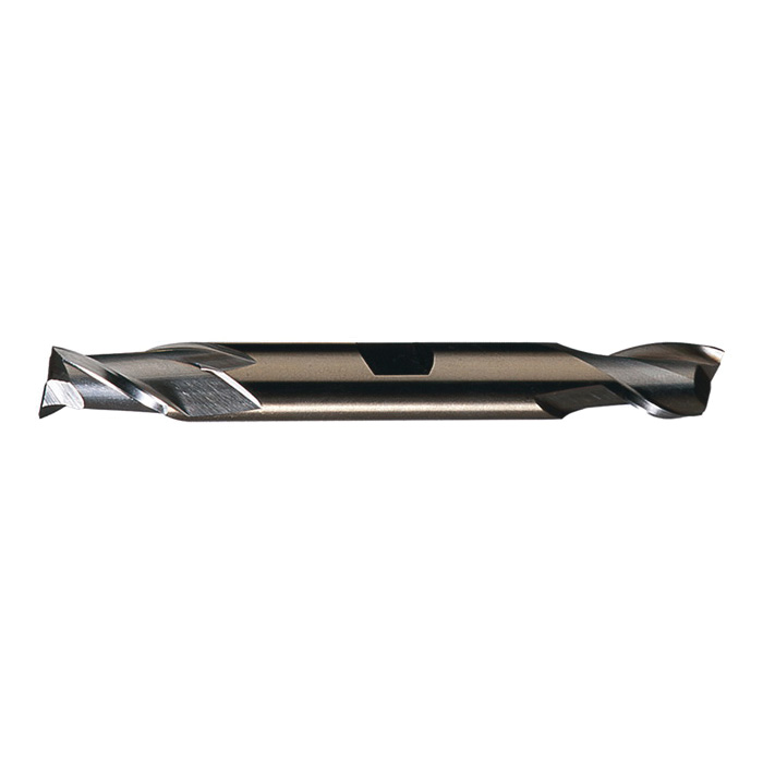 Cleveland C52161 HDC-2 Center Cutting Double End General Purpose Square End End Mill, 7/16 in Dia Cutter, 13/16 in Length of Cut, 2 Flutes, 1/2 in Dia Shank, 4-1/8 in OAL, Bright - Square End Mills