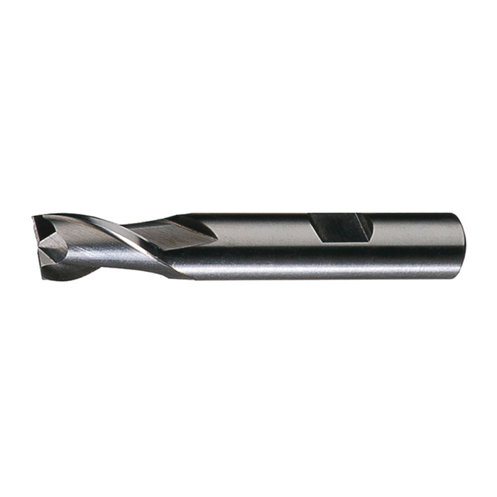 Cleveland C41681 HG-2K Center Cutting General Purpose Single End Square End End Mill, 3/8 in Dia Cutter, 9/16 in Length of Cut, 2 Flutes, 3/8 in Dia Shank, 2-1/2 in OAL, Bright - Square End Mills