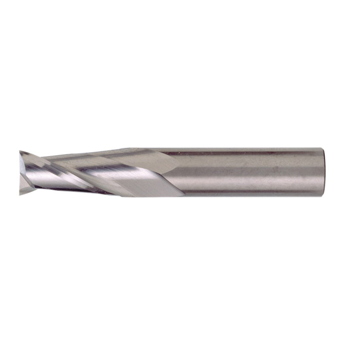 Cleveland C61013 CEM-SE-2 Center Cutting Extra Long Length General Purpose Single End Square End End Mill, 1/8 in Dia Cutter, 1 in Length of Cut, 2 Flutes, 1/8 in Dia Shank, 3 in OAL, Bright - Square End Mills