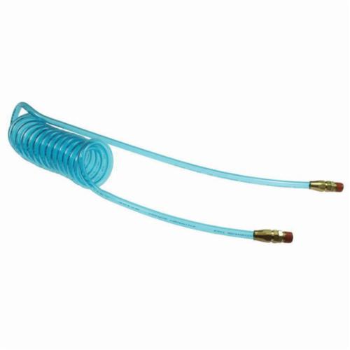 Coilhose PR14-25B-T Flexcoil PR14 Coiled Air Hose, 1/4 in Nominal, 1/4 in MPT Reusable Swivel End Style, 25 ft L, 125 psi at 75 deg F Working, 95A Polyurethane, Domestic - Coiled Air Hose Assemblies