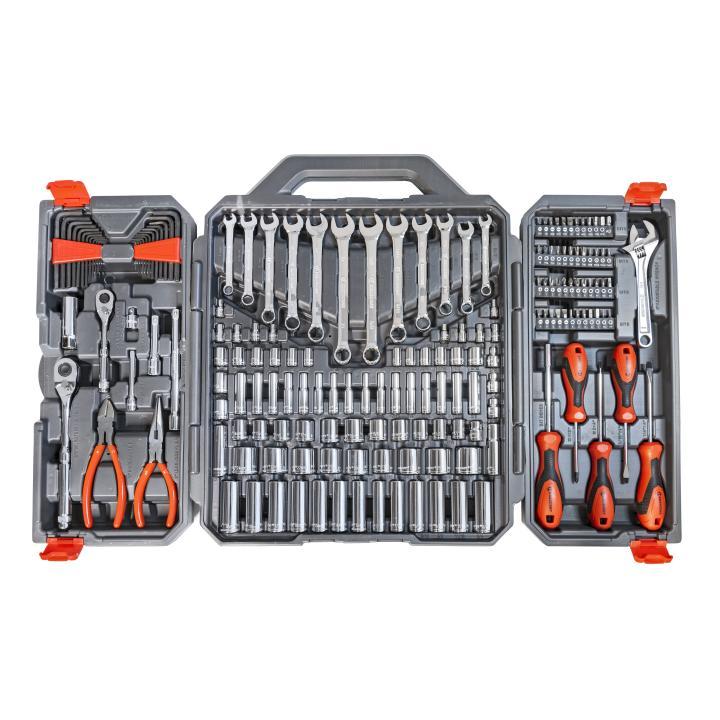 Crescent CTK180 Professional Tool Set, 1/4, 3/8 in Drive, 180 Pieces, Alloy Steel, Full Polish Chrome - Ratcheting Socket Wrench Sets