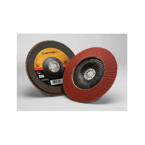 Cubitron II 7100104913 Type 27 Flap Disc, 4-1/2 in Dia Disc, 7/8 in Center Hole, 60+ Grit, Medium Grade, Precision Shaped Ceramic Abrasive, Type 27 Disc - Coated Abrasive Flap Discs