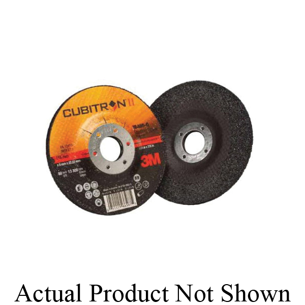 Cubitron II 7100103313 Type 27 Grinding Wheel, 9 in Dia Wheel x 1/4 in THK Wheel, 36 Grit, Ceramic Abrasive - Depressed Center Wheels