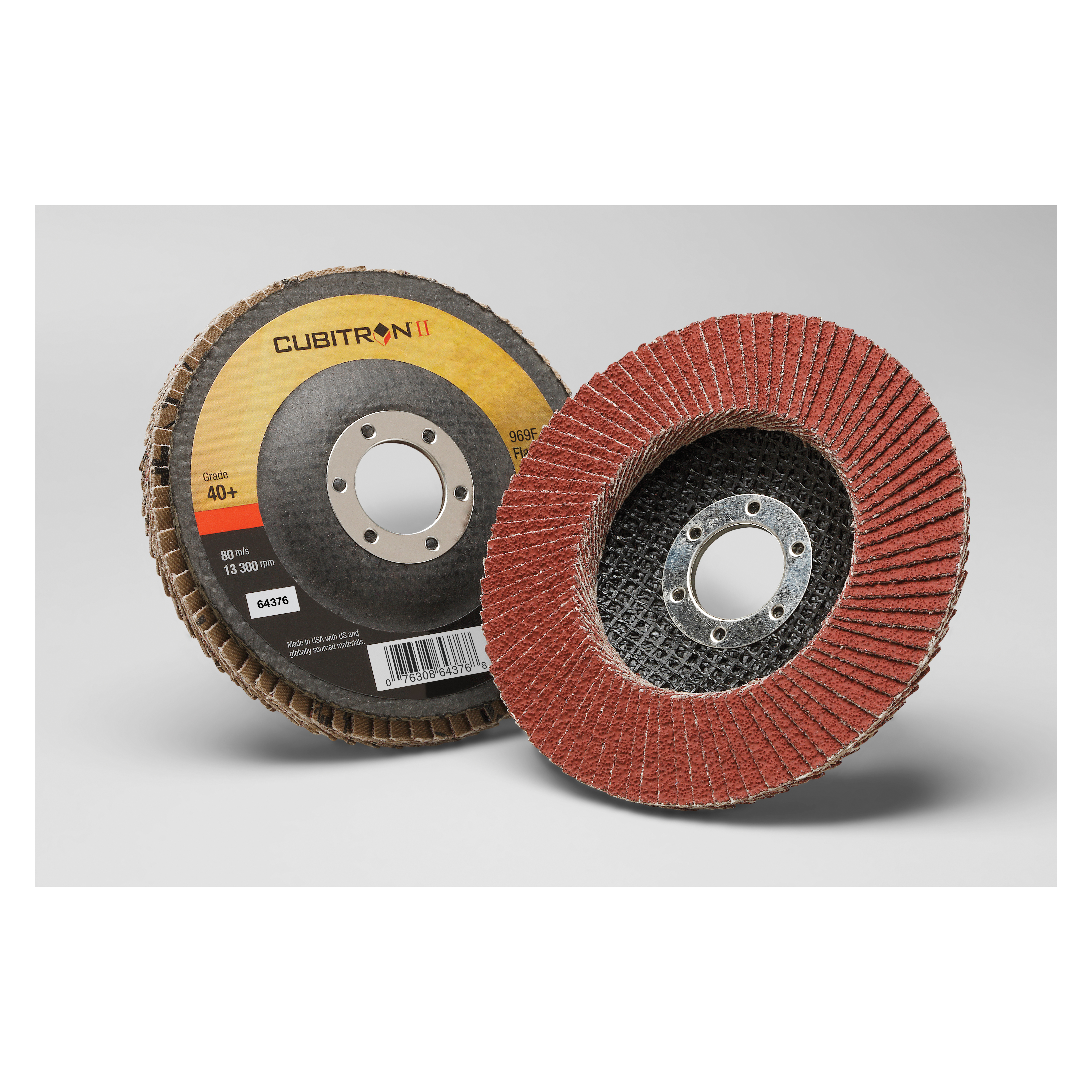 Cubitron II 7100104940 Type 27 Flap Disc, 4-1/2 in Dia Disc, 7/8 in Center Hole, 60+ Grit, Medium Grade, Precision Shaped Ceramic Abrasive, Type 27 Disc - Coated Abrasive Flap Discs