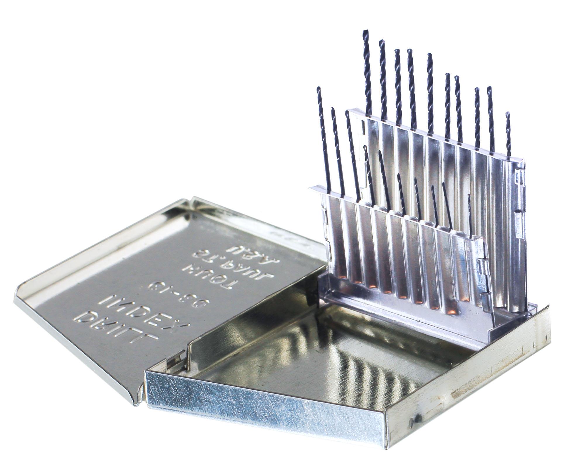 Drillco 200A20 Jobber Length Drill Set, #80 Min Drill Bit, #61 Max Drill Bit, 118 deg Drill Point Angle, 20 Pieces, HSS, Black Oxide - Drill Bit Sets