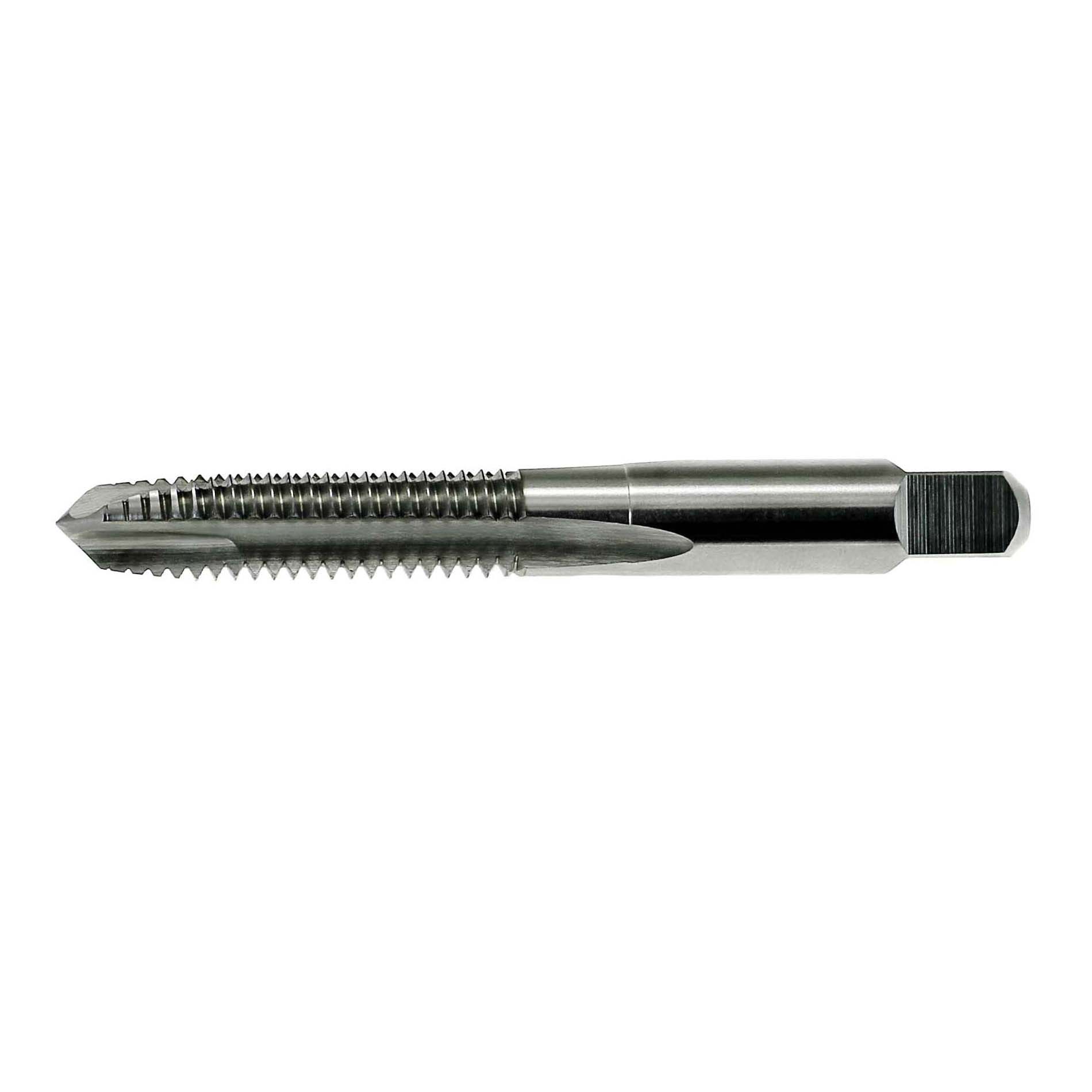 Drillco 285A120C 2850 Spiral Point Tap, Right Hand Cutting, M12x1.25 Thread, D5 Thread Limit, Plug Chamfer, 3 Flutes, Bright, HSS - Spiral Point Taps