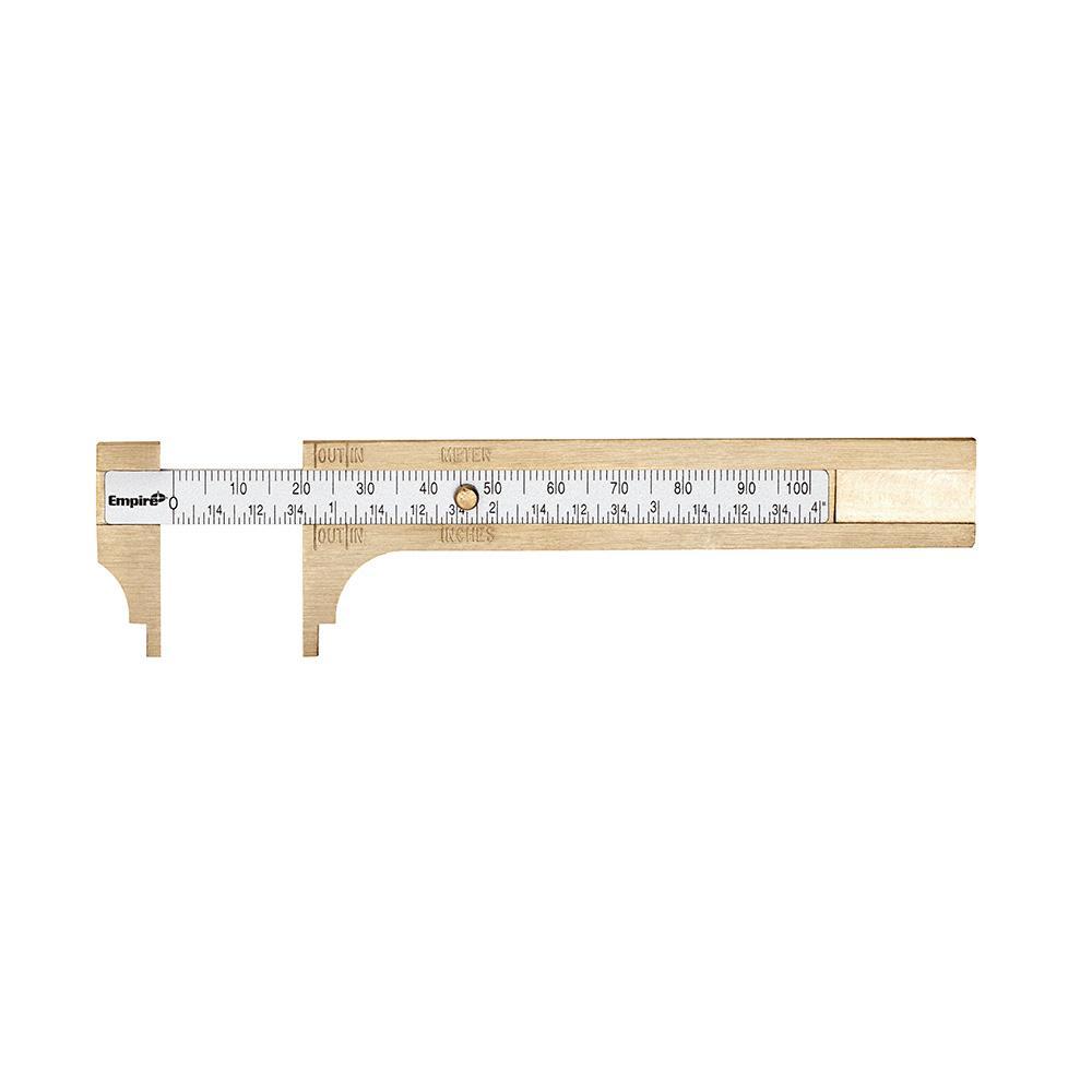 Milwaukee Empire 2783 Pocket Caliper, 0 to 4 in Measuring, Graduations 1/32 in, 4 in D Jaw, Brass - Vernier Calipers