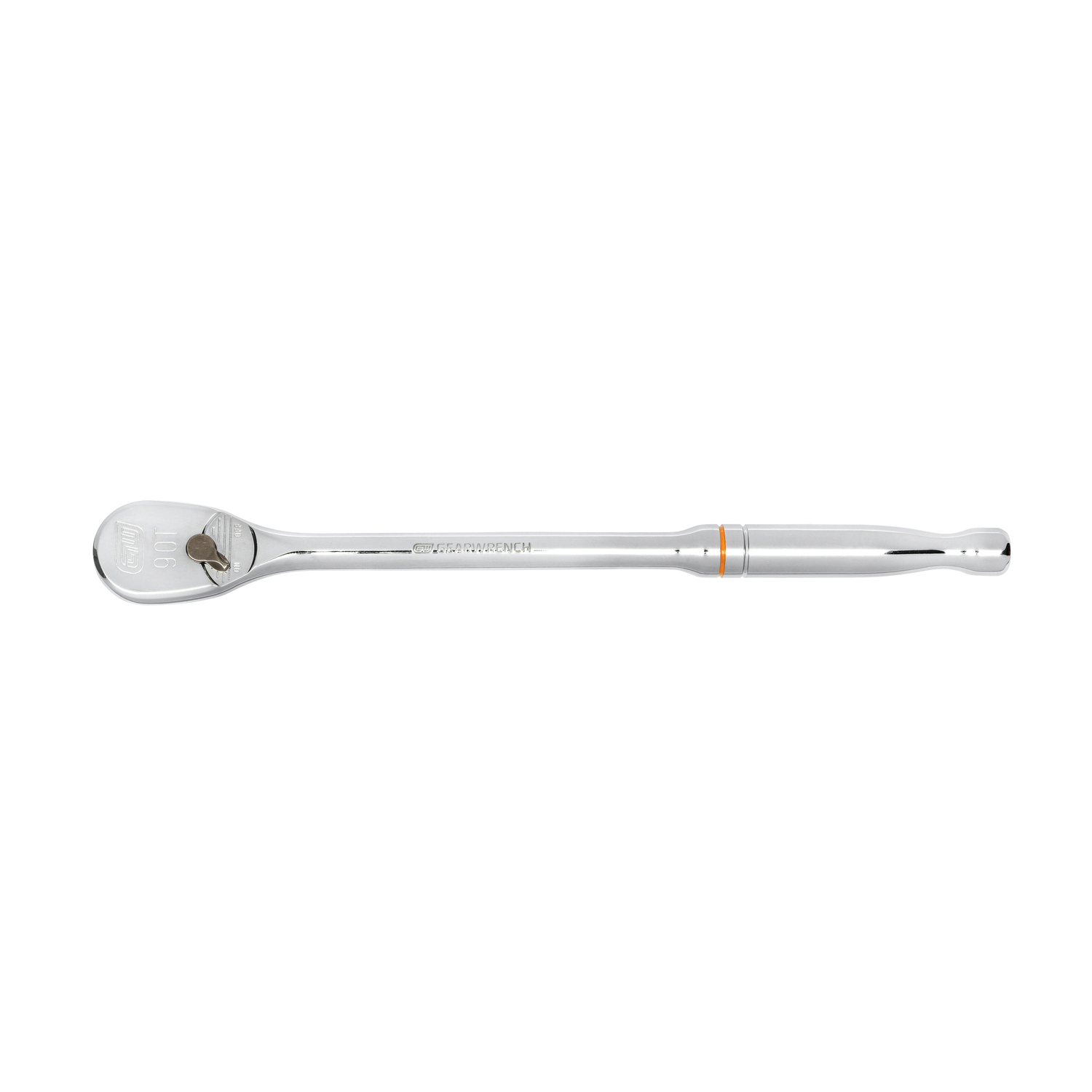 GEARWRENCH 90T 81264T Ratchet, 3/8 in Drive, Teardrop Head, 11 in OAL, Alloy Steel, Polished Chrome, ASME B107.10 - Ratcheting Socket Wrenches