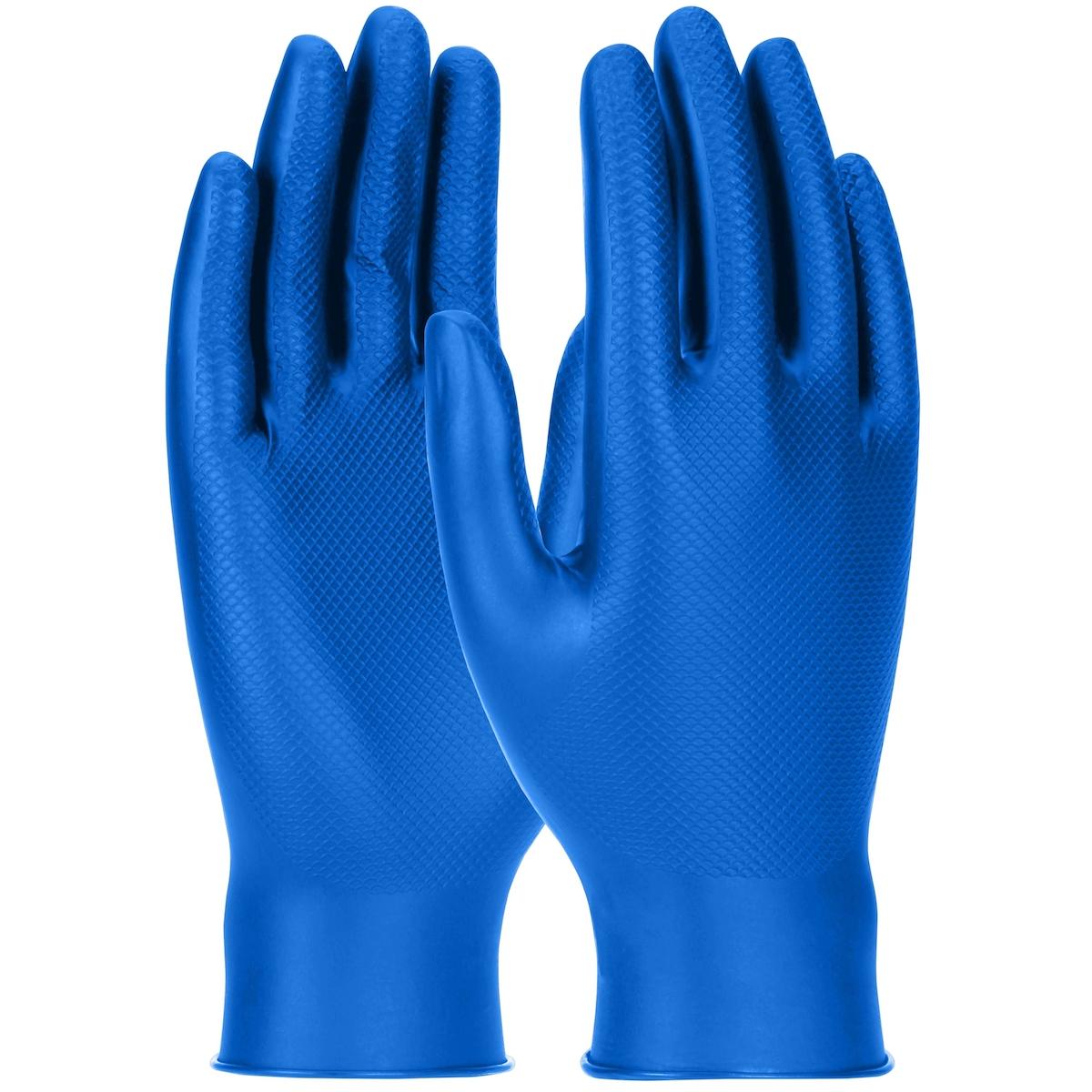 Grippaz Skins 67-305/L 67-305 Gloves, L, Nitrile Blend, Blue, 11 in L, Powder-Free, 4.5 mil THK, Application Type: Industrial/OEM - Disposable & Clean Room Gloves