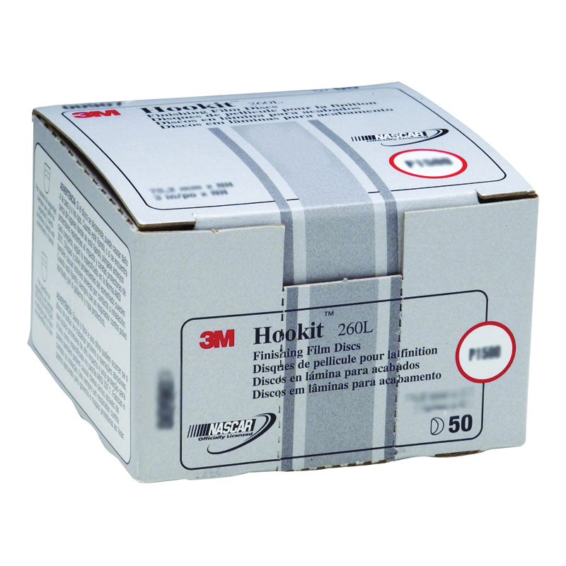 Hookit 7000000566 Abrasive Disc, 6 in Dia Disc, P1500 Grit, Ultra Fine Grade, Aluminum Oxide Abrasive, Film Backing - Coated Abrasive Hook & Loop Discs