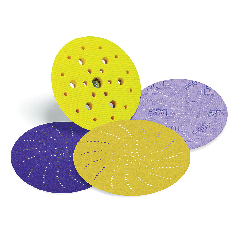 Hookit 7010029942 Open Coated Clean Sanding Disc, 5 in Dia Disc, P320 Grit, Very Fine Grade, Aluminum Oxide Abrasive, Film Backing - Coated Abrasive Hook & Loop Discs