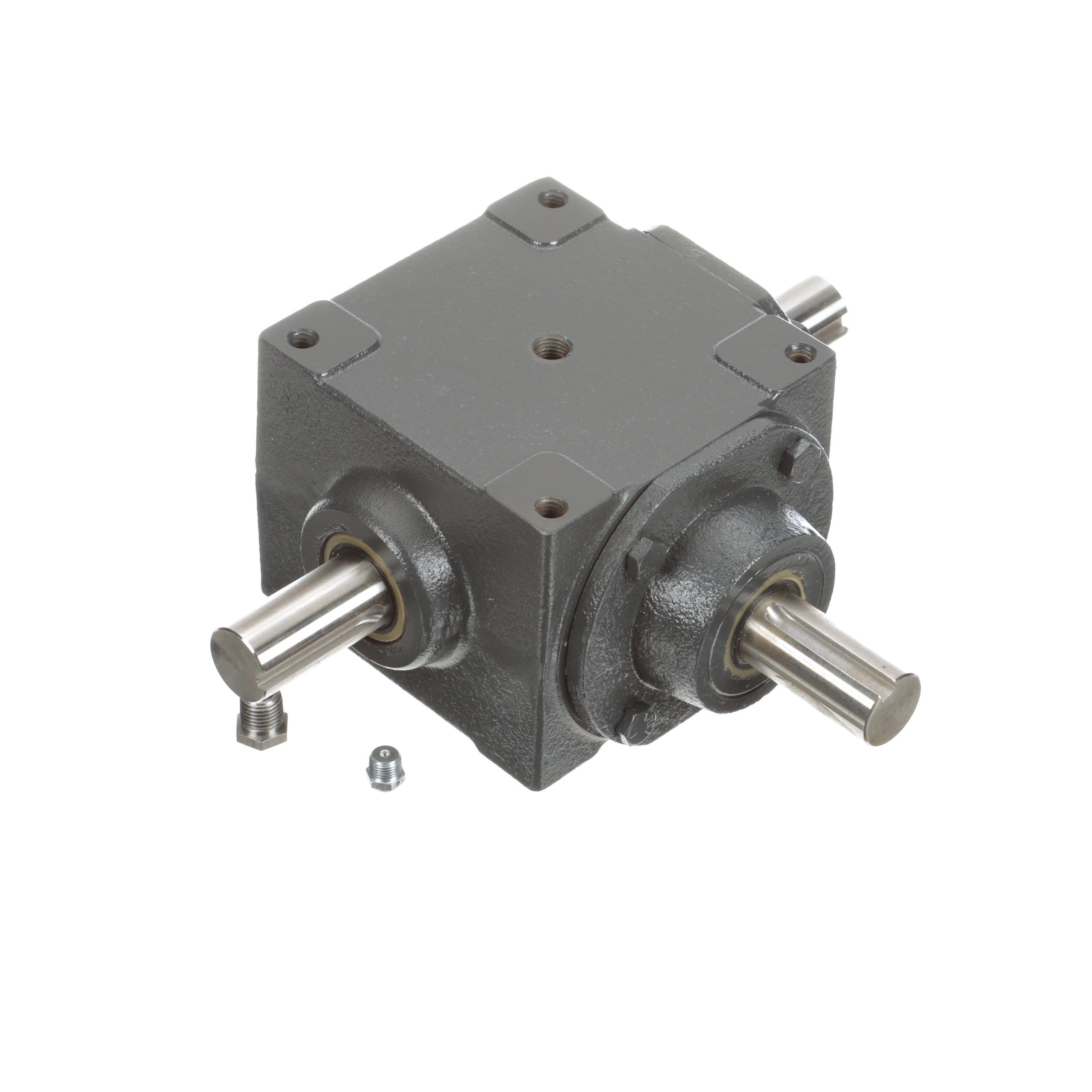 Hub City 0220-00813 150 Right Angle Spiral Single Reduction Style A B Bevel Gear Reducer, Shaft Input, Shaft Output, 16 hp, 1:1 Gear, 1750 rpm Maximum Output, 580 in-lb Torque Rating - Spiral Bevel Right Angle Drives