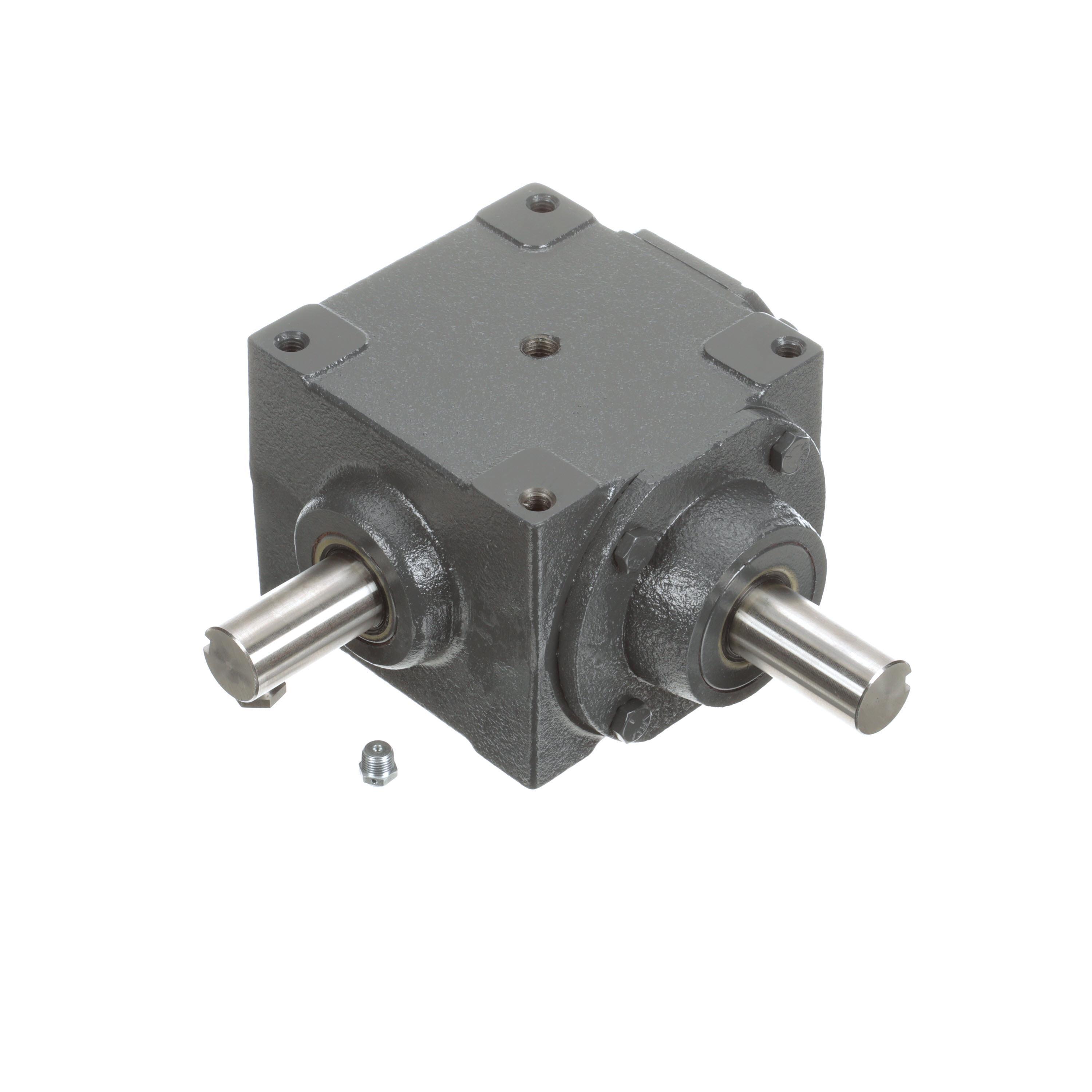 Hub City 0220-00814 150 Right Angle Spiral Single Reduction Style D E Bevel Gear Reducer, Shaft Input, Shaft Output, 16 hp, 1:1 Gear, 1750 rpm Maximum Output, 580 in-lb Torque Rating - Spiral Bevel Right Angle Drives