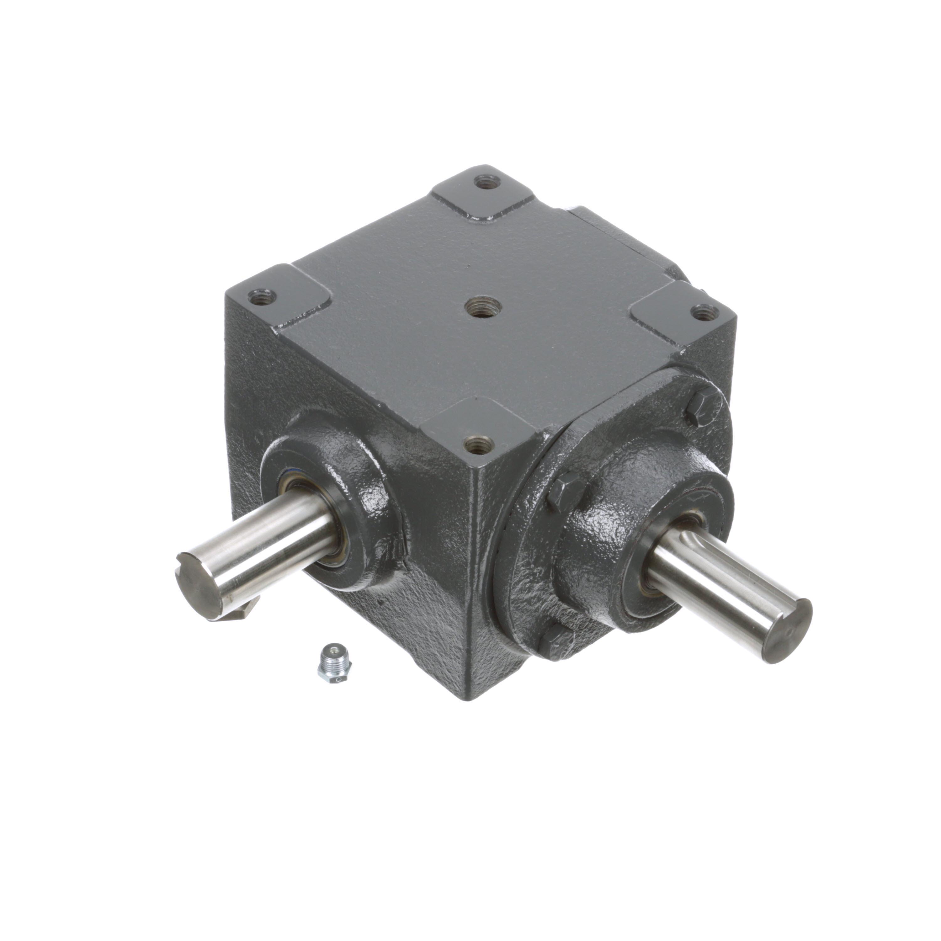 Hub City 0220-00851 150 Right Angle Spiral Single Reduction Style D E Bevel Gear Reducer, Shaft Input, Shaft Output, 10-1/4 hp, 2:1 Gear, 875 rpm Maximum Output, 736 in-lb Torque Rating - Spiral Bevel Right Angle Drives
