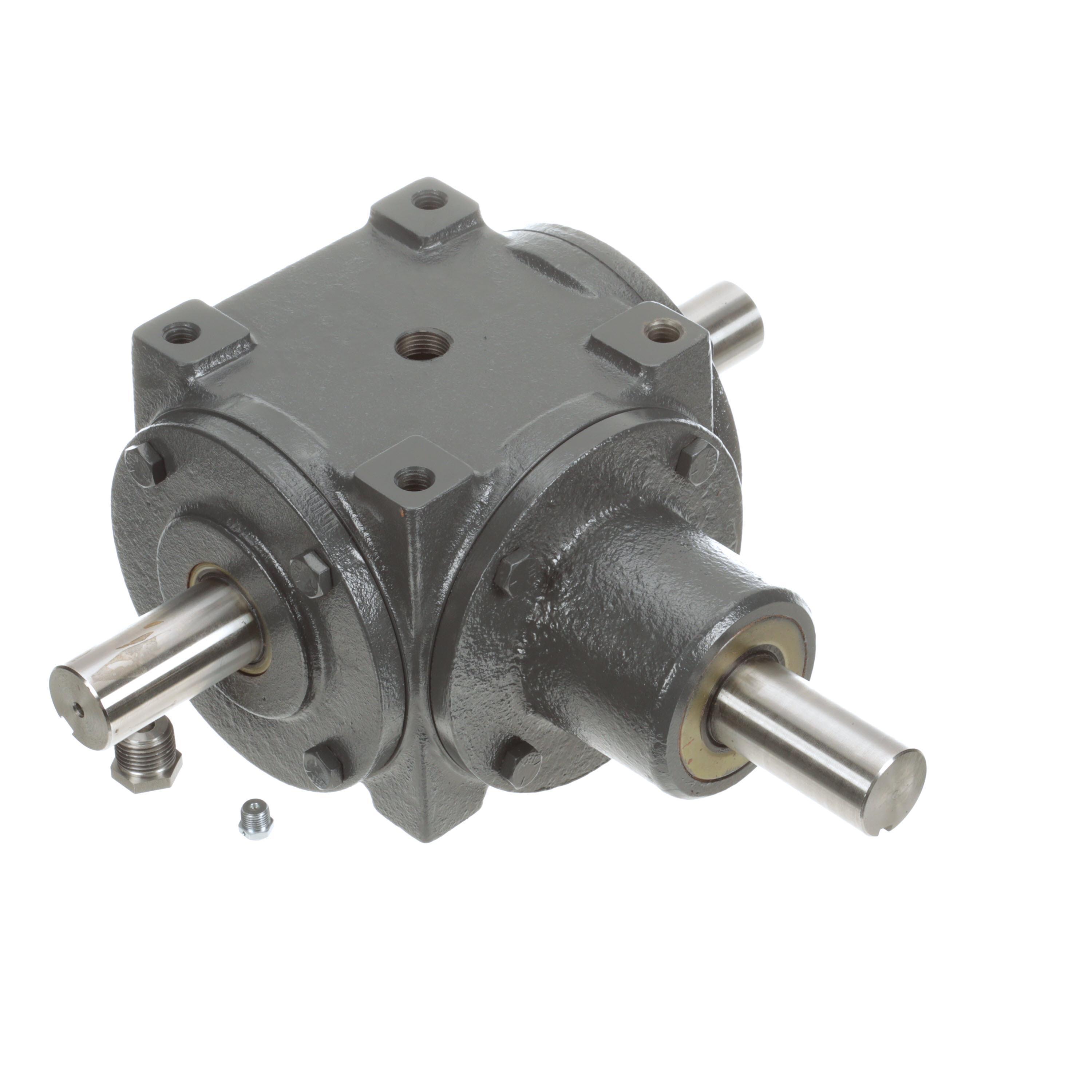 Hub City 0220-03519 66 Series Right Angle Spiral Single Reduction Style A B Bevel Gear Reducer, Shaft Input, Shaft Output, 46 hp, 1:1 Gear, 1750 rpm Maximum Output, 1650 in-lb Torque Rating - Spiral Bevel Right Angle Drives