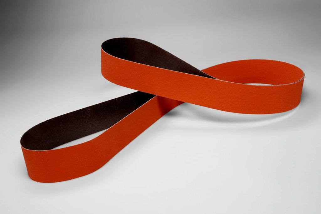 3M 7000118386 777F Portable Cloth Belt, 3-1/2 in W Belt x 15-1/2 in L, 60 Grit, Medium Grade, Polyester Backing - Coated Abrasive Belts
