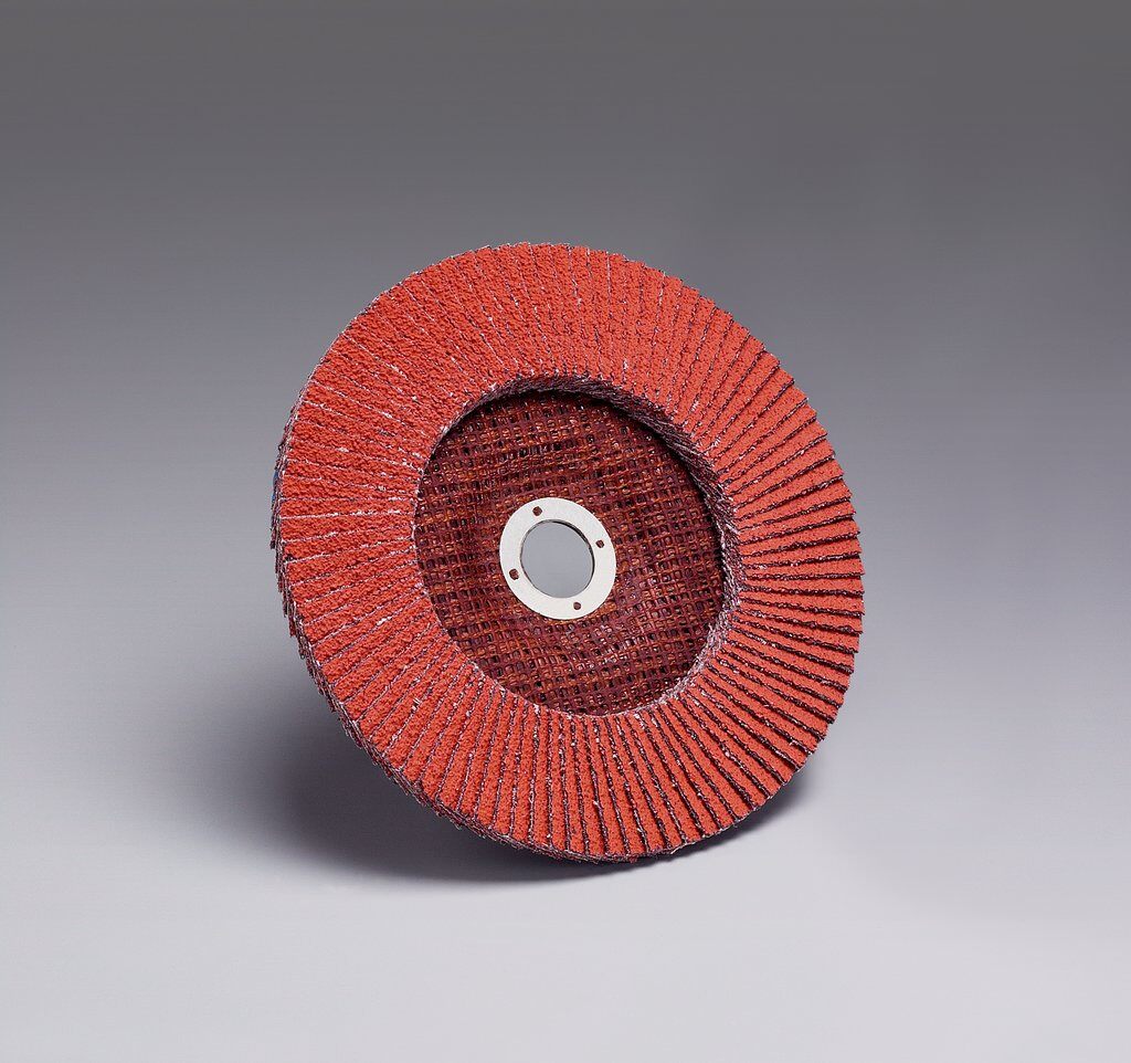 3M 7000028346 747D Type 27 Flap Disc, 4-1/2 in Dia Disc, 7/8 in Center Hole, P120 Grit, Fine Grade, Ceramic Abrasive, Type 27 Disc - Coated Abrasive Flap Discs