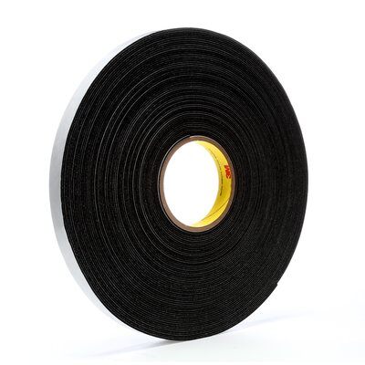 3M 7000047492 4516 Single Coated Tape, 36 yd L x 3/4 in W, 62 mil THK, Acrylic Adhesive, Vinyl Foam Backing, Black - Foam Tapes